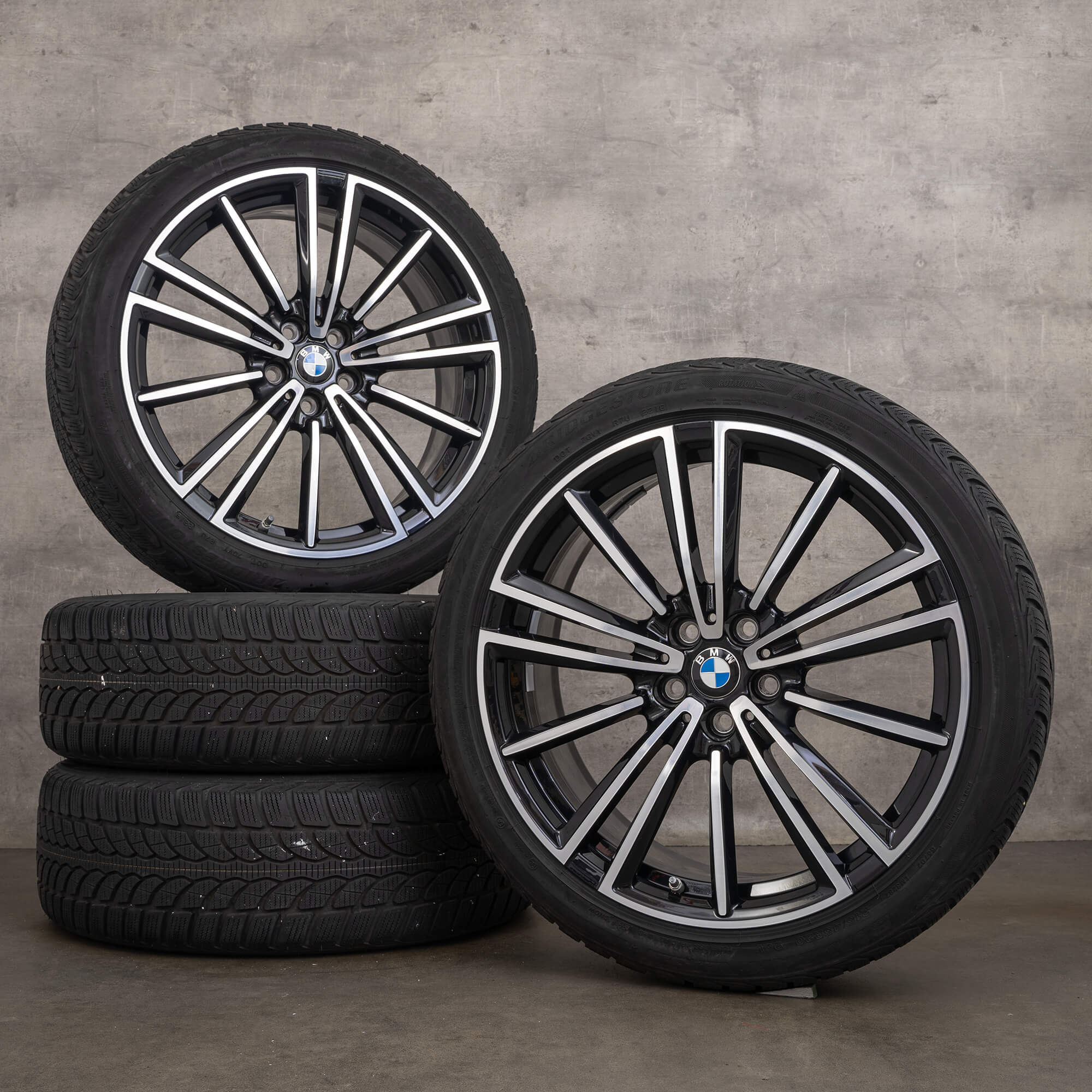 Original BMW i8 I12 I15 20 inch rims 516 winter tires 6880105 jet black