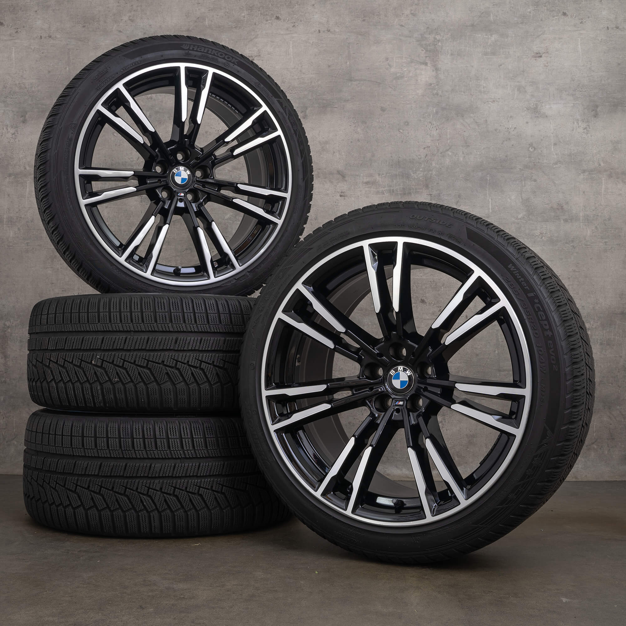 OEM BMW M5 F90 20 inch winter tires rims Styling 706 M 8073977 8073979 black