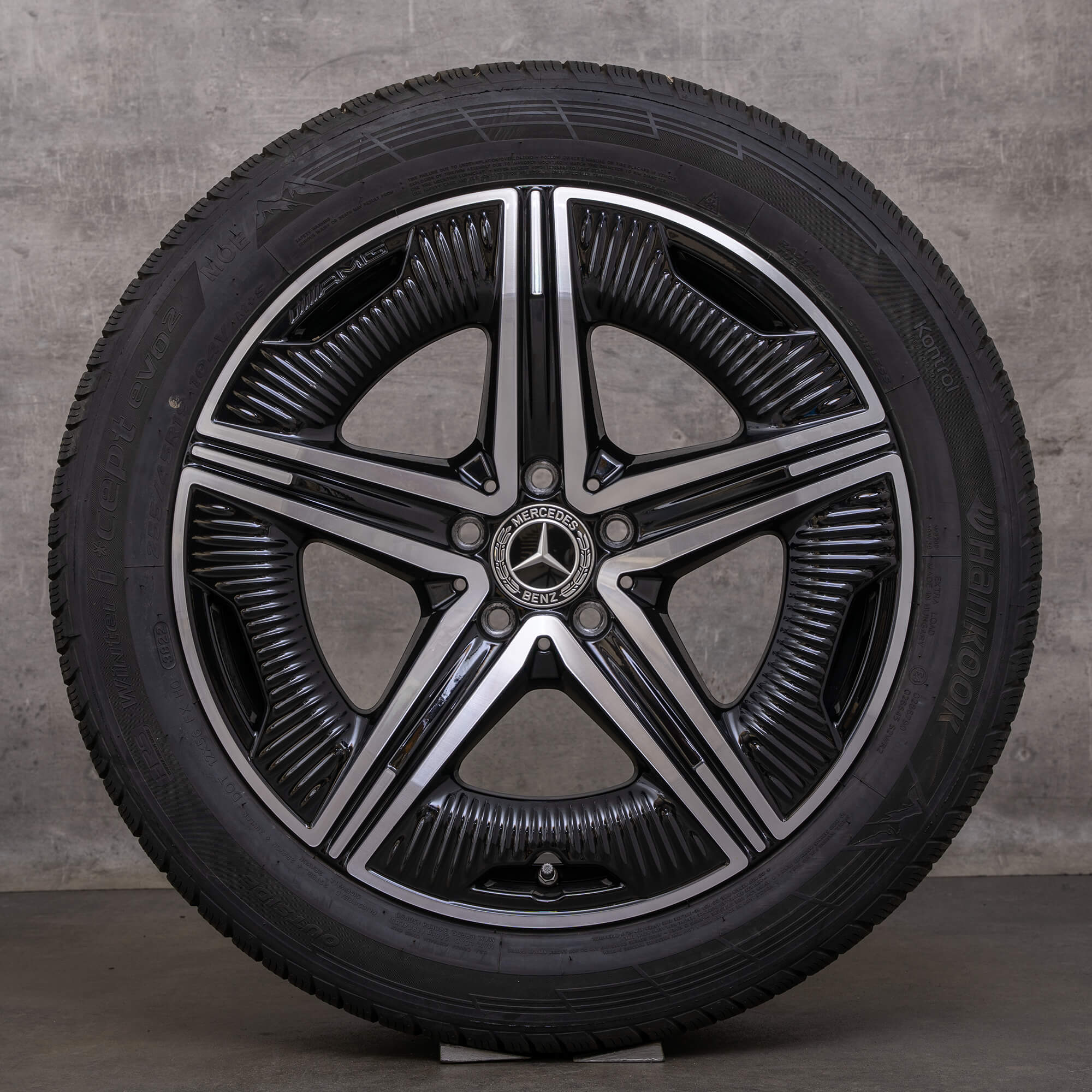 Originele Mercedes Benz EQE AMG wintervelgen 19 inch V295 velgen A2954012200 zwart hoogglans gedraaid