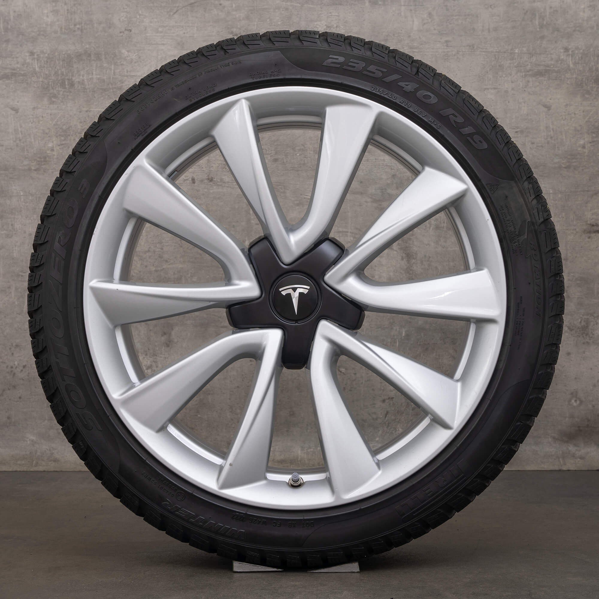 OEM Tesla Model 3 19 inch rims winter tires 1044224-00-B silver Bluetooth