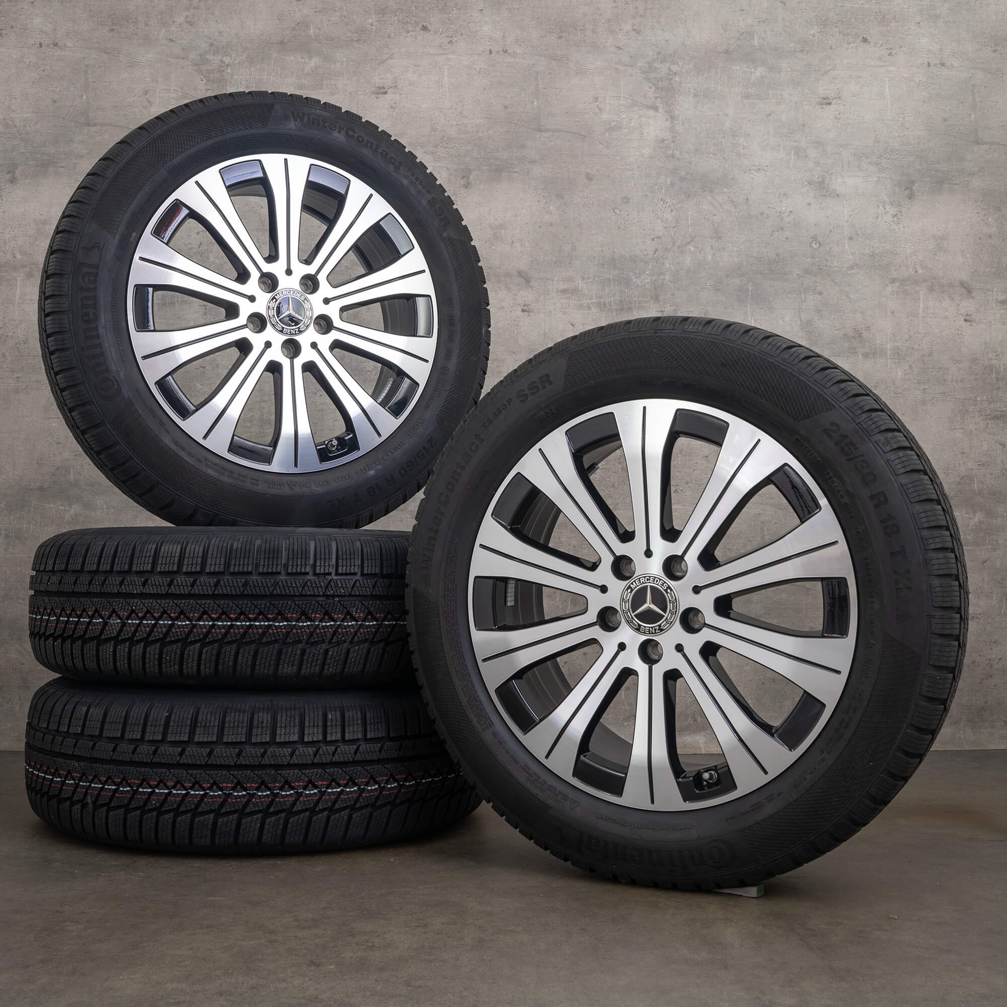 OEM Mercedes Benz EQA H243 EQB X243 winter wheels 18 inch rims tires A2434010000 black high-gloss