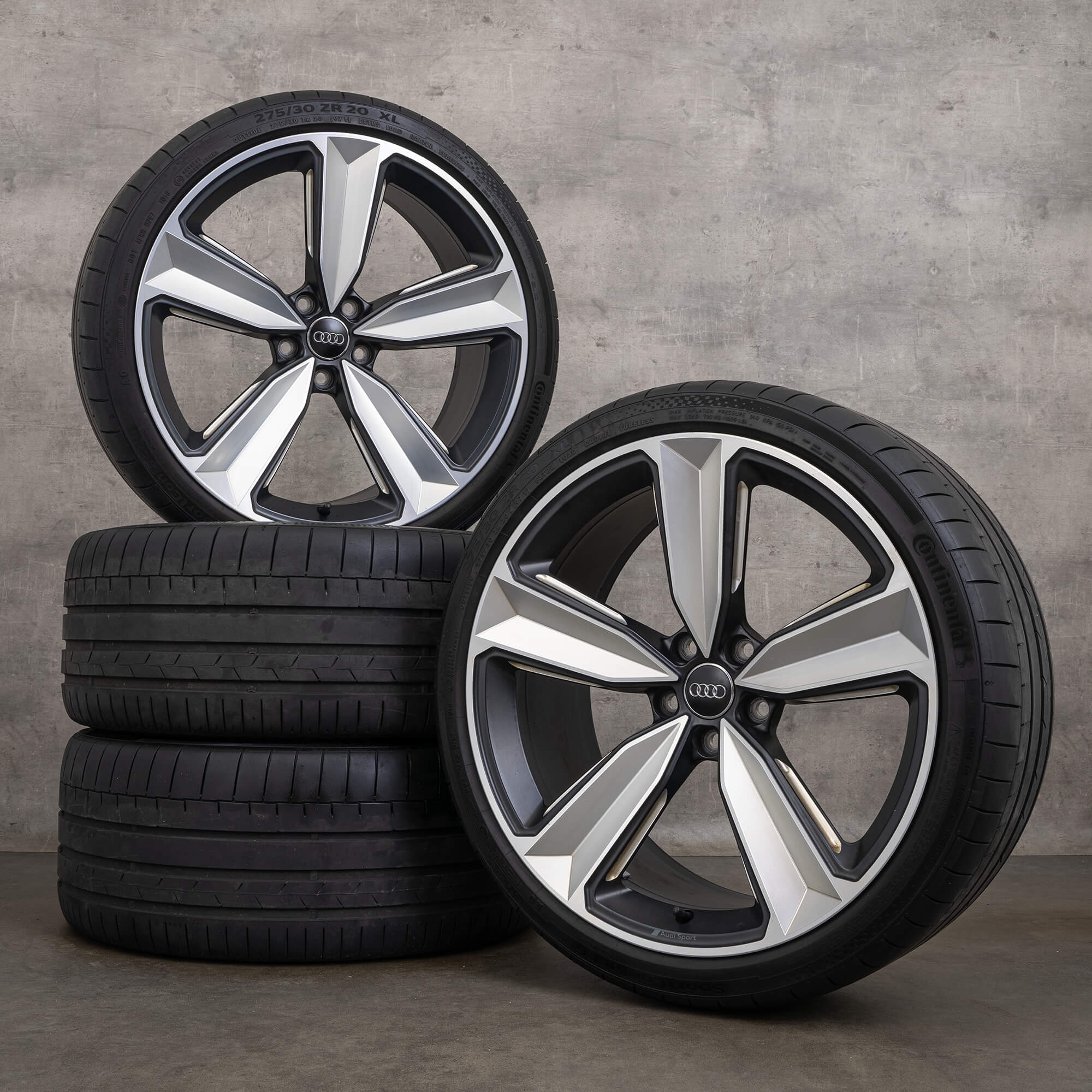 OEM Audi RS4 B9 8W RS5 F5 summer wheels 20 inch rims Peak tires 8W0601025CS