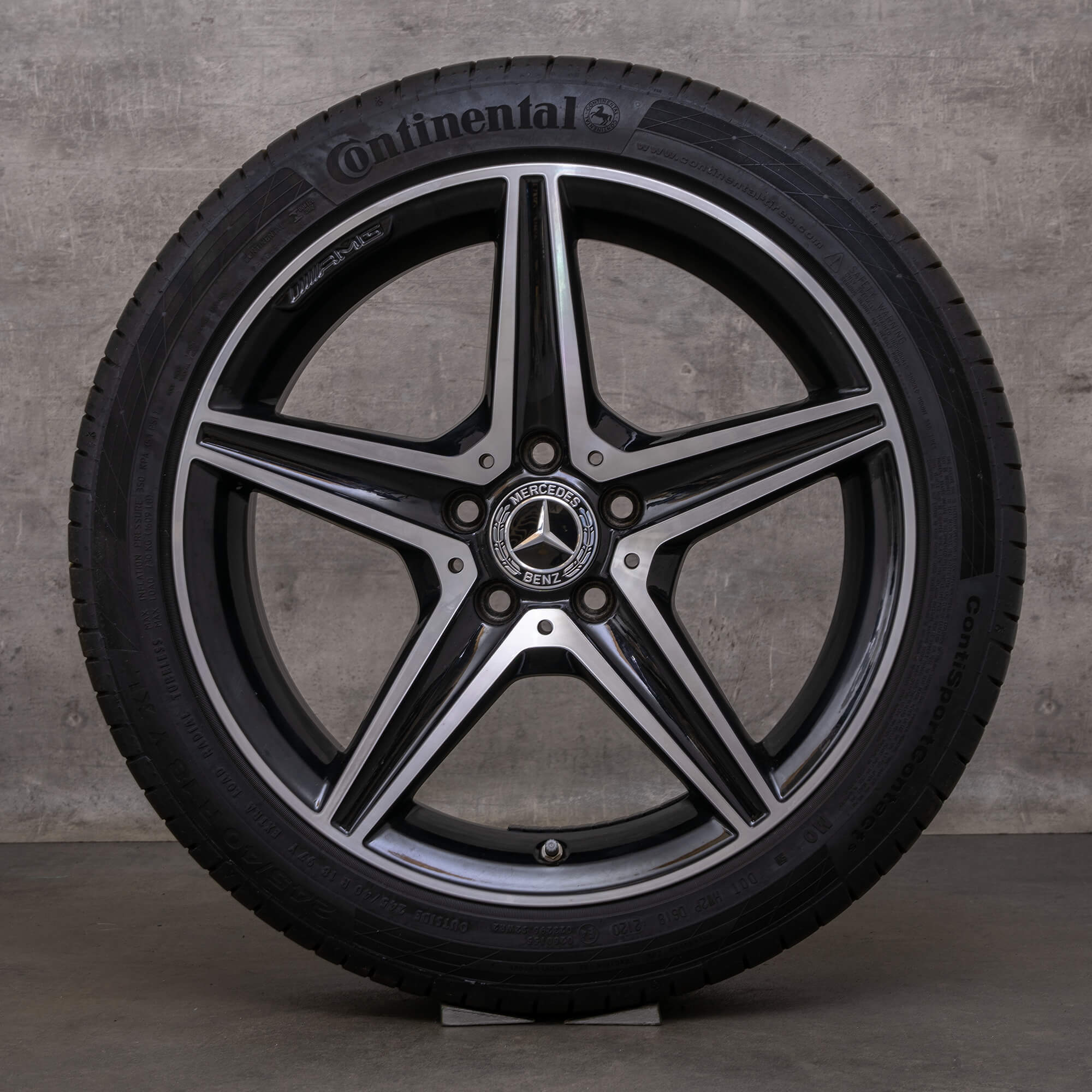 Genuine Mercedes Benz C-Class C43 C450 Sport AMG jante 18 inch W205 S205 C205 A205 de vară A2054014800 A2054017200 negru lucios rotit