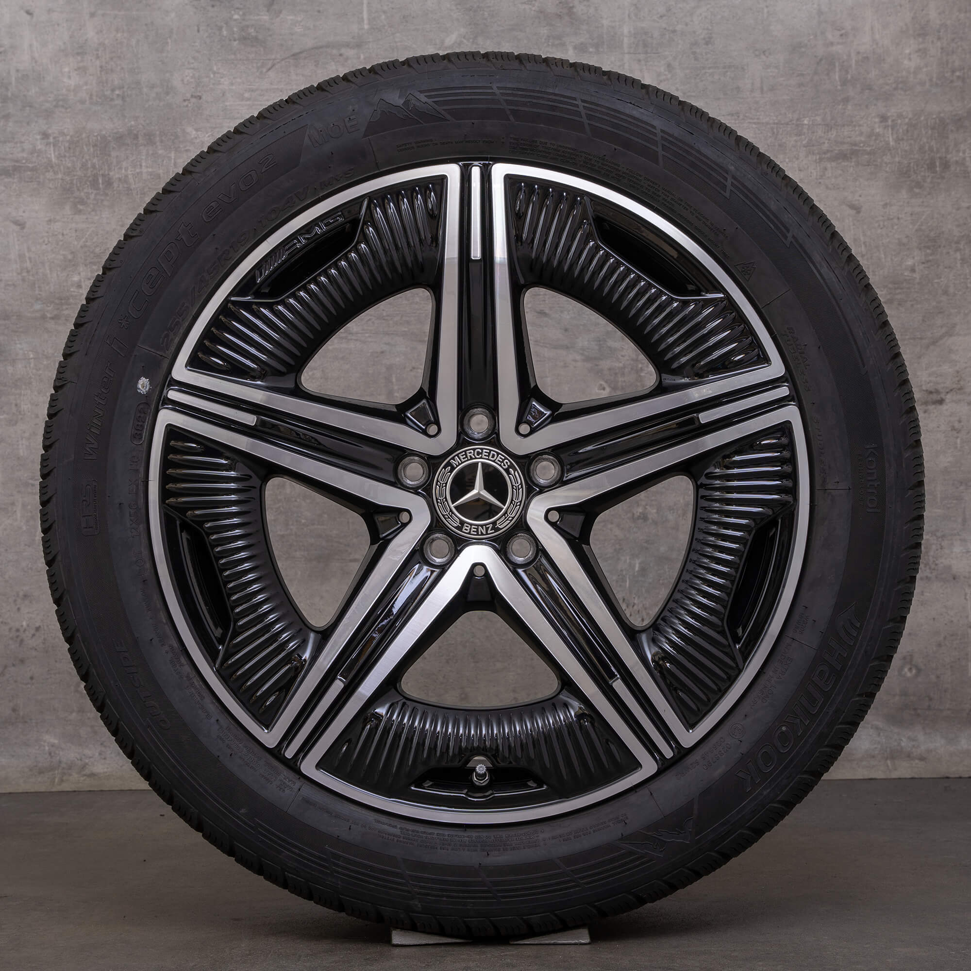 Originele Mercedes Benz EQE AMG wintervelgen 19 inch V295 velgen A2954012200 zwart hoogglans gedraaid