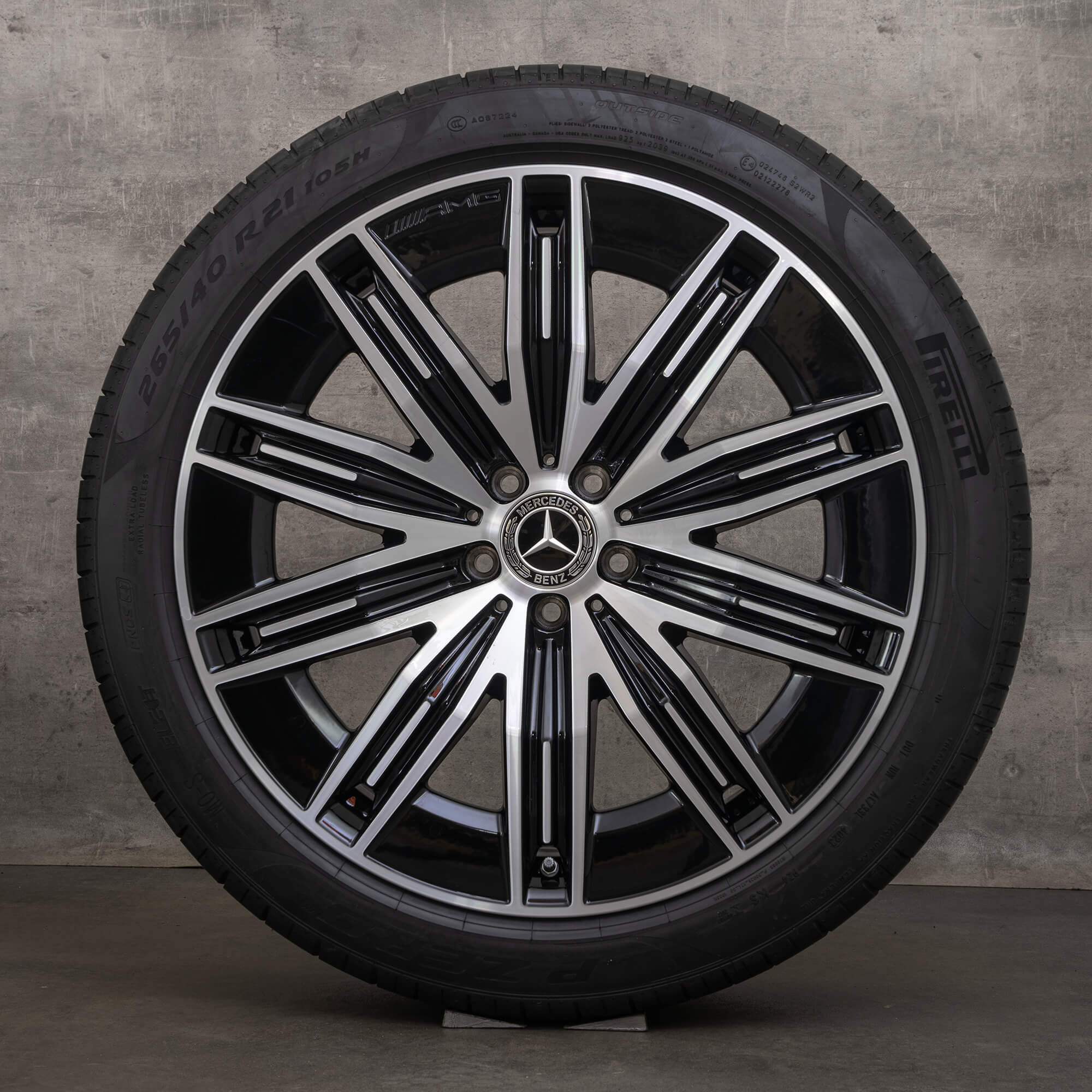 OEM Mercedes Benz EQE AMG rims 21 inch SUV X294 summer wheels A2944011200 black high-gloss