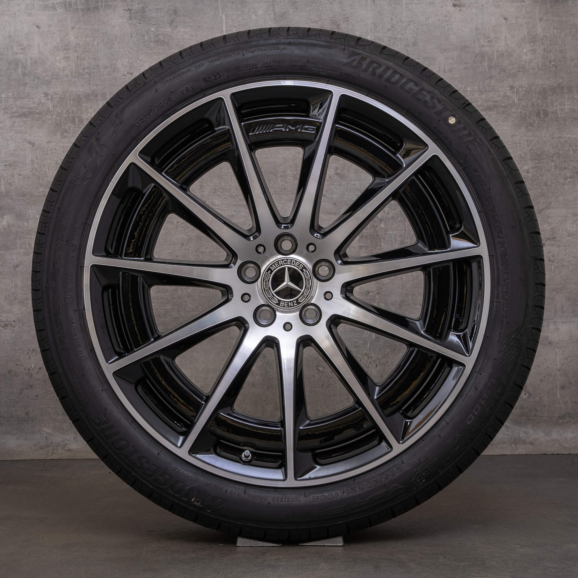 Originele Mercedes Benz EQS 53 4Matic AMG velgen 21 inch V297 zomerwielen A2974011400 zwart glanzend gedraaid NIEUW