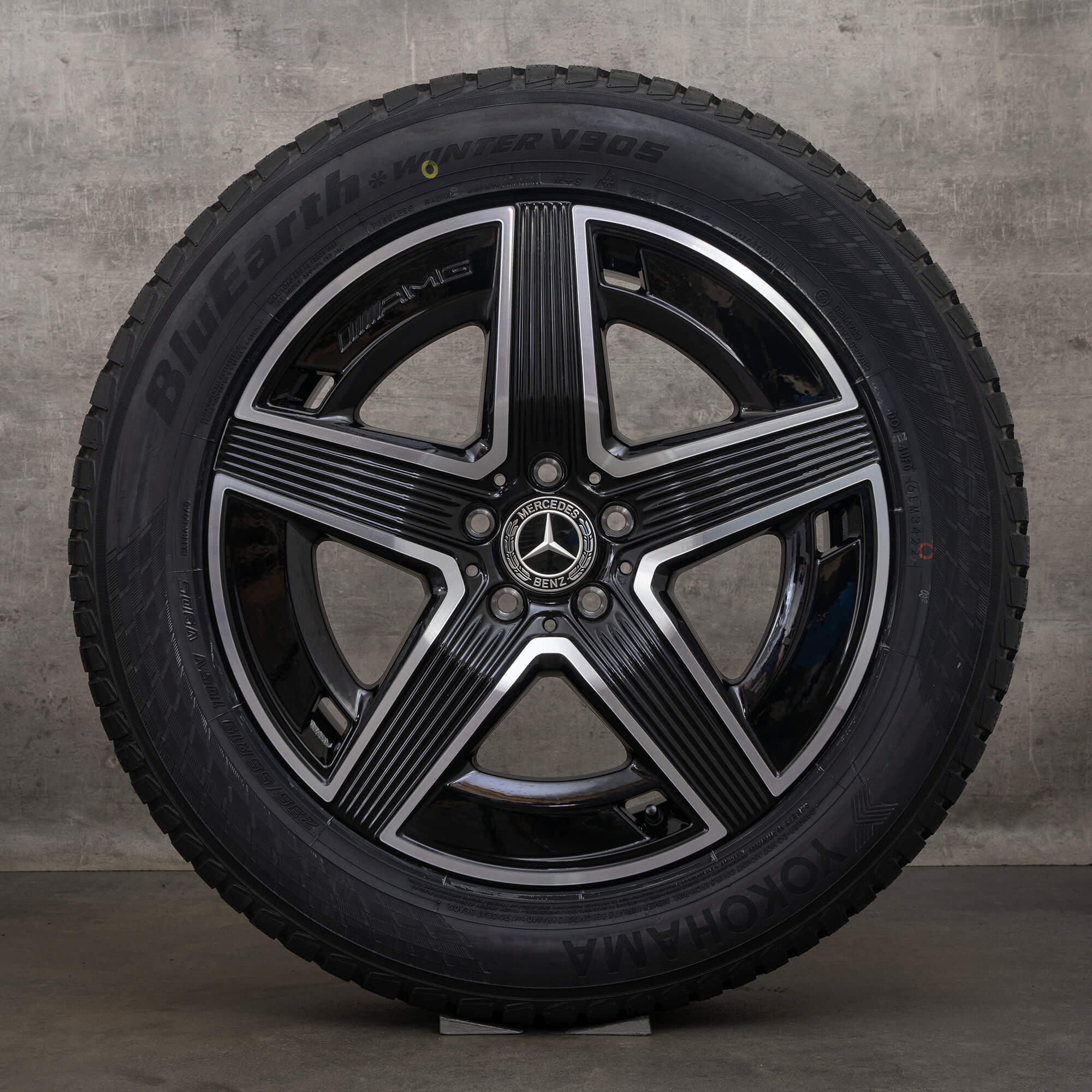 OEM Mercedes Benz GLC C254 rims 19 inch winter tires aluminum wheels A2544010400 A2544010500 black high-gloss