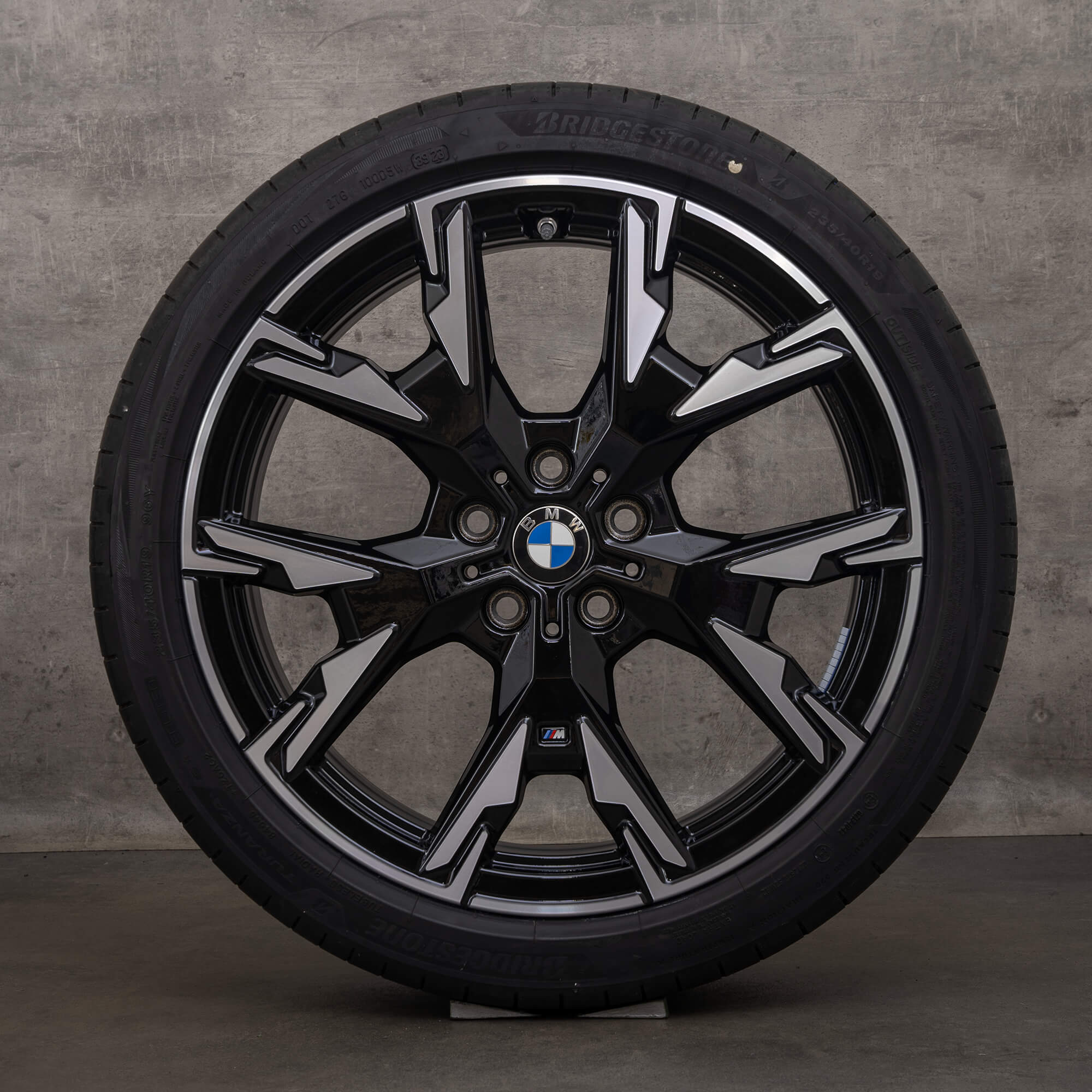 Jante originale BMW Seria 1 19 inch F70 M135 xDrive roți de vară 5A45267 jet black lucios