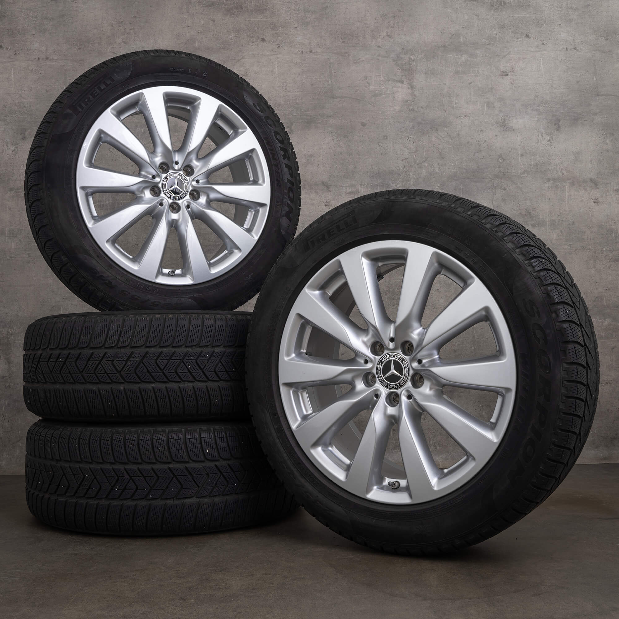 Rodas de inverno originais Mercedes Benz GLC 19 polegadas X253 C253 jantes A2534010900 prata