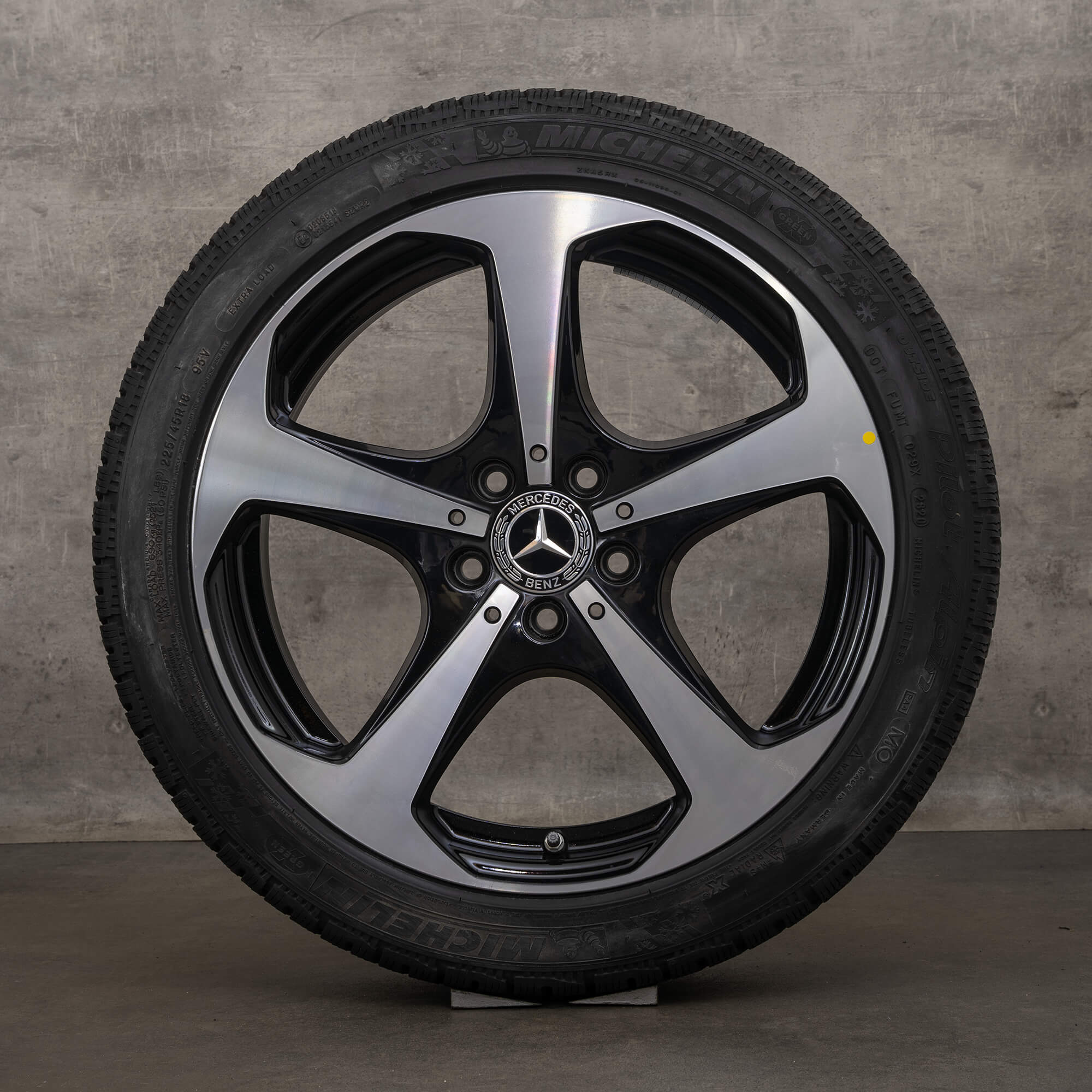 Jante originale Mercedes Benz Clasa C de iarnă 18 inch W205 S205 A205 C205 jante A2054014600 A2054014700 negru lucios