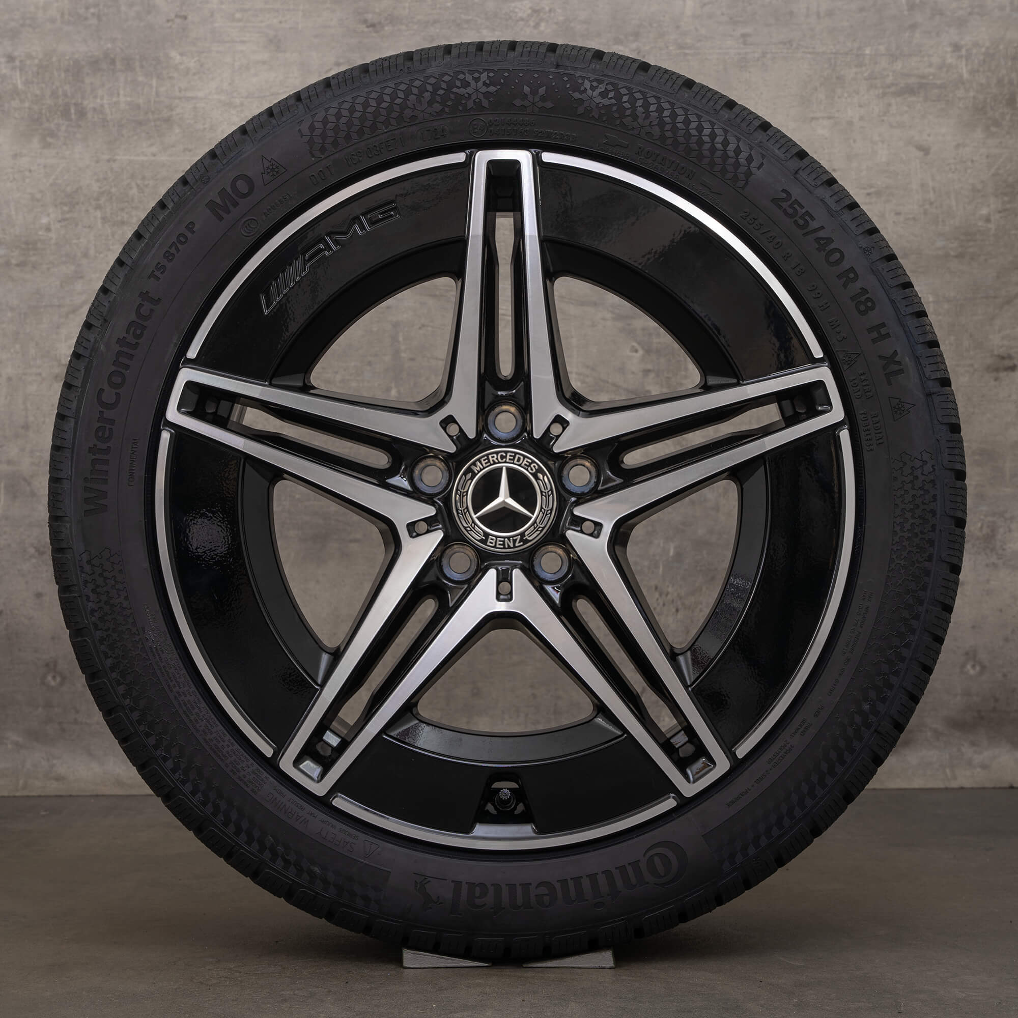 Originele Mercedes Benz C-Klasse Hybride winterwielen 18 inch W206 S206 C300e C300de C400e velgen A2064017600 A2064016600 zwart glans NIEUW