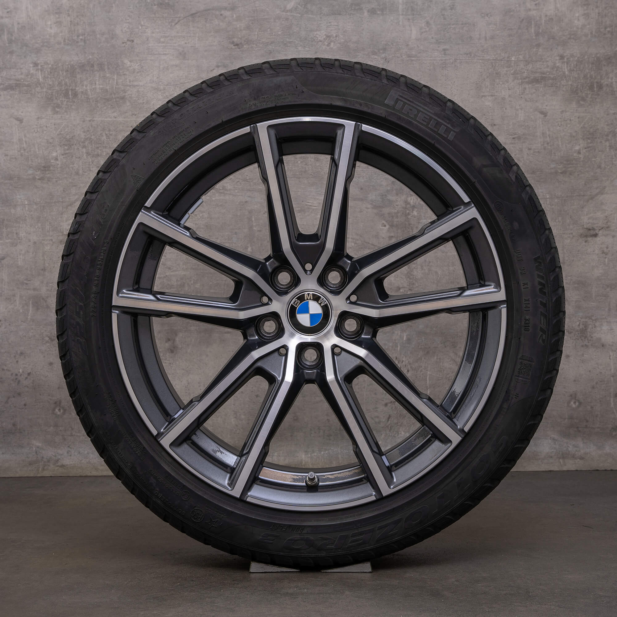 Jantes de inverno originais BMW série 2 3 4 jantes 18 polegadas G42 G20 G21 G22 G23 6883522 cinzento órbita polimento dianteiro