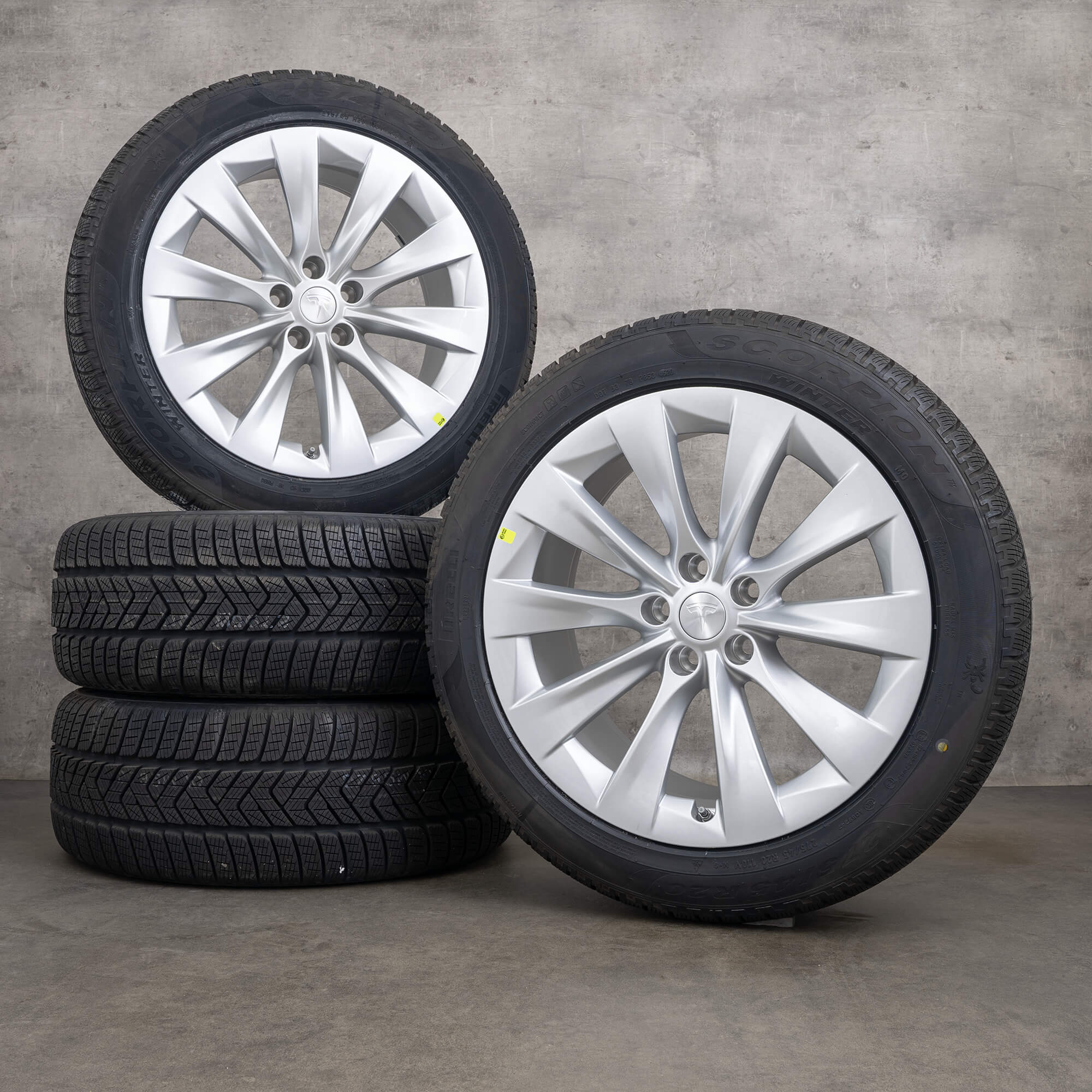 OEM Tesla Model X winter wheels 20 inch rims tires silver
