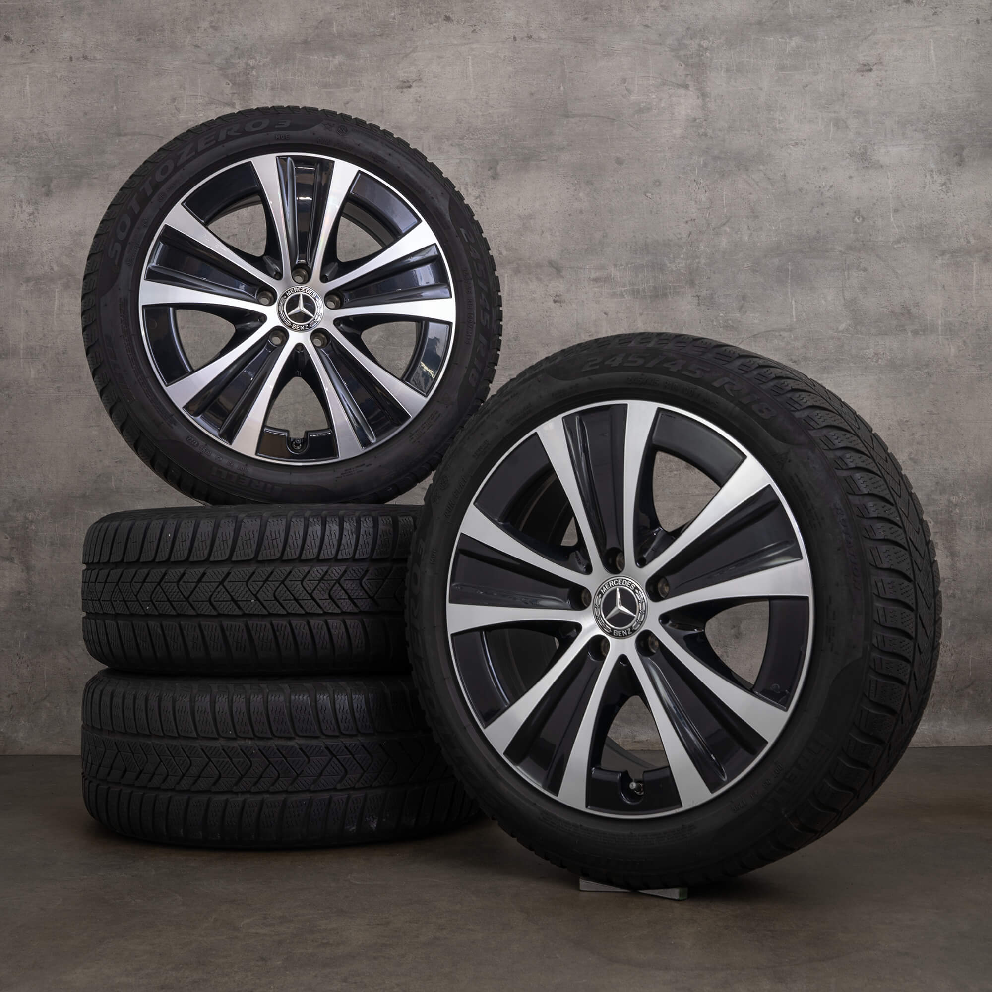 Jante de iarnă originale Mercedes Benz Clasa E 18 inch W213 S213 C238 A238 jante A2134013700 negru lucios