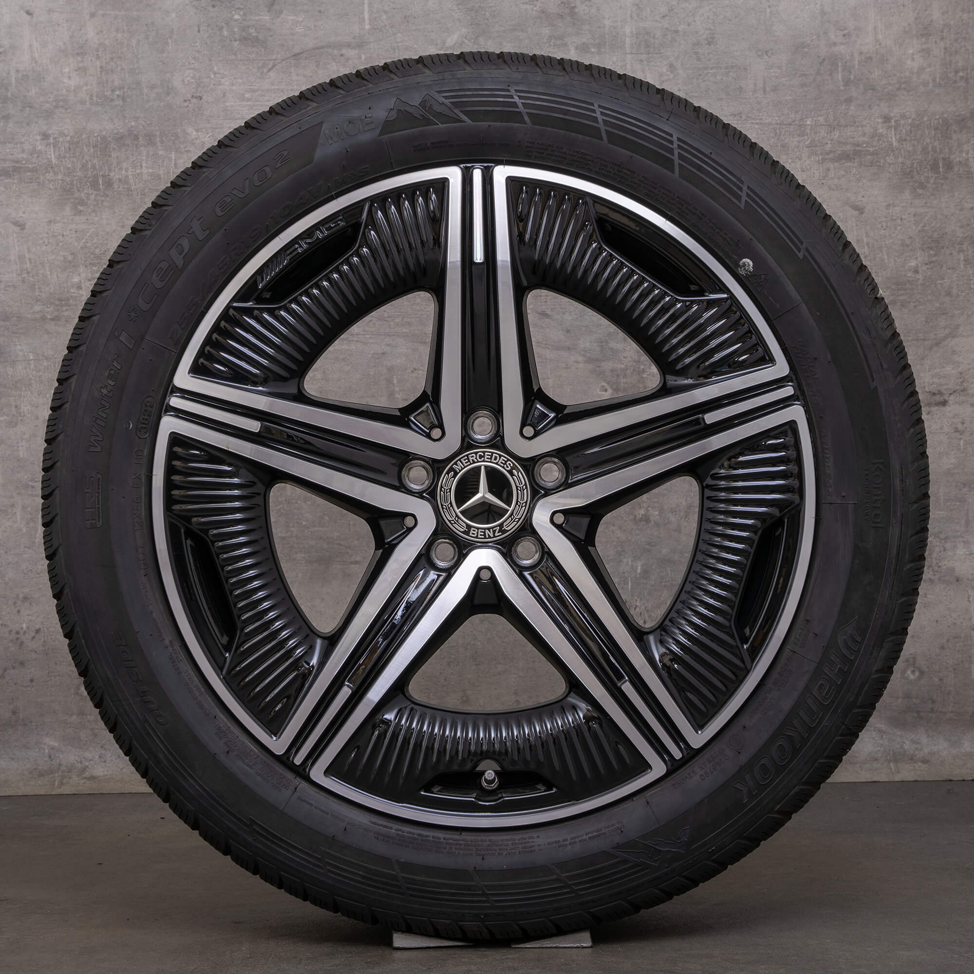 Originele Mercedes Benz EQE AMG wintervelgen 19 inch V295 velgen A2954012200 zwart hoogglans gedraaid