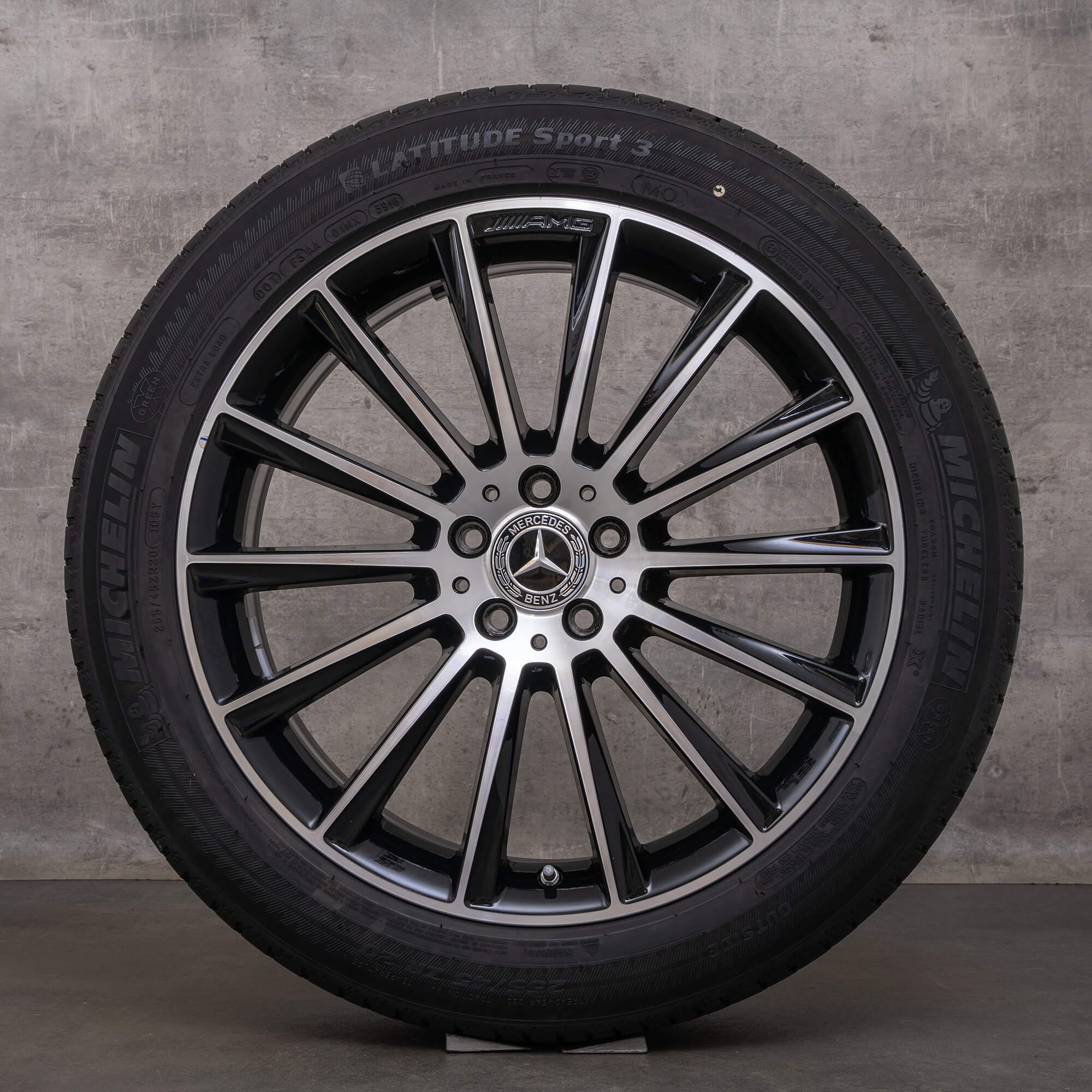 Originální letni alu kola Mercedes Benz GLC 43 AMG 20" X253 C253 A2534011900 A2534012700 černá lesklá soustružená