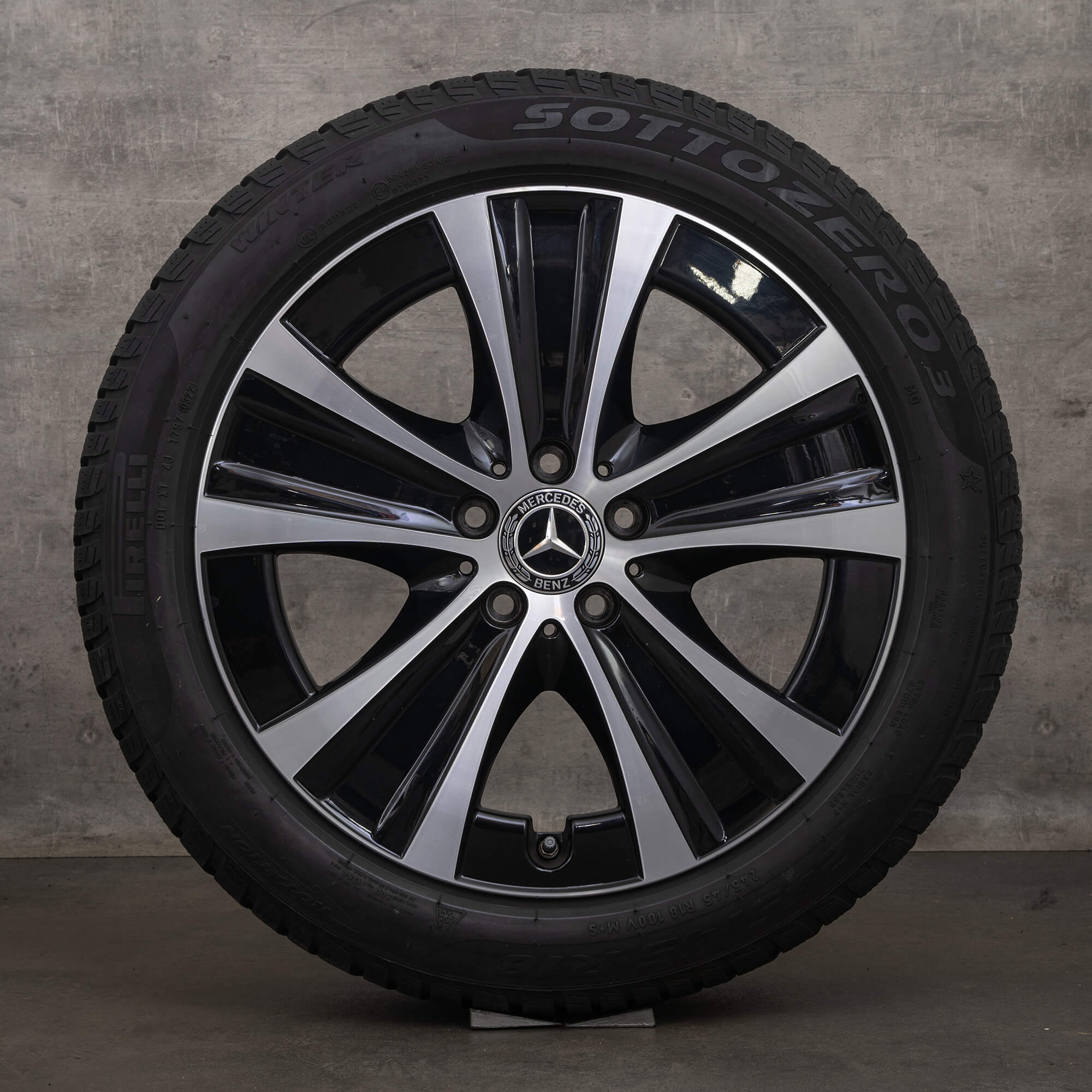 Jante de iarnă Mercedes Benz Clasa E originale 18 inch W213 S213 C238 A238 jante A2134013700 negru lucios