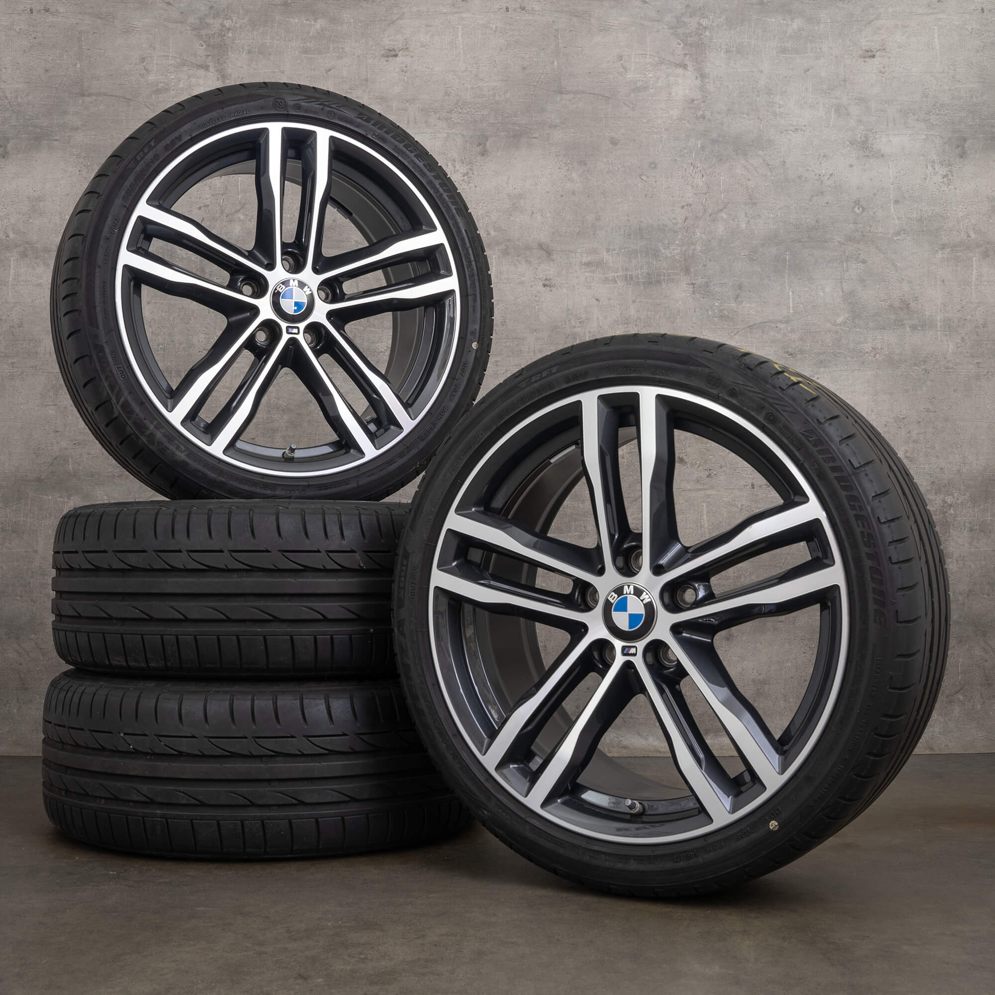 OEM BMW 3 Series F30 F31 4 F32 F33 F36 summer wheels 19 inch rims tires 704 M 8043650 8043651
