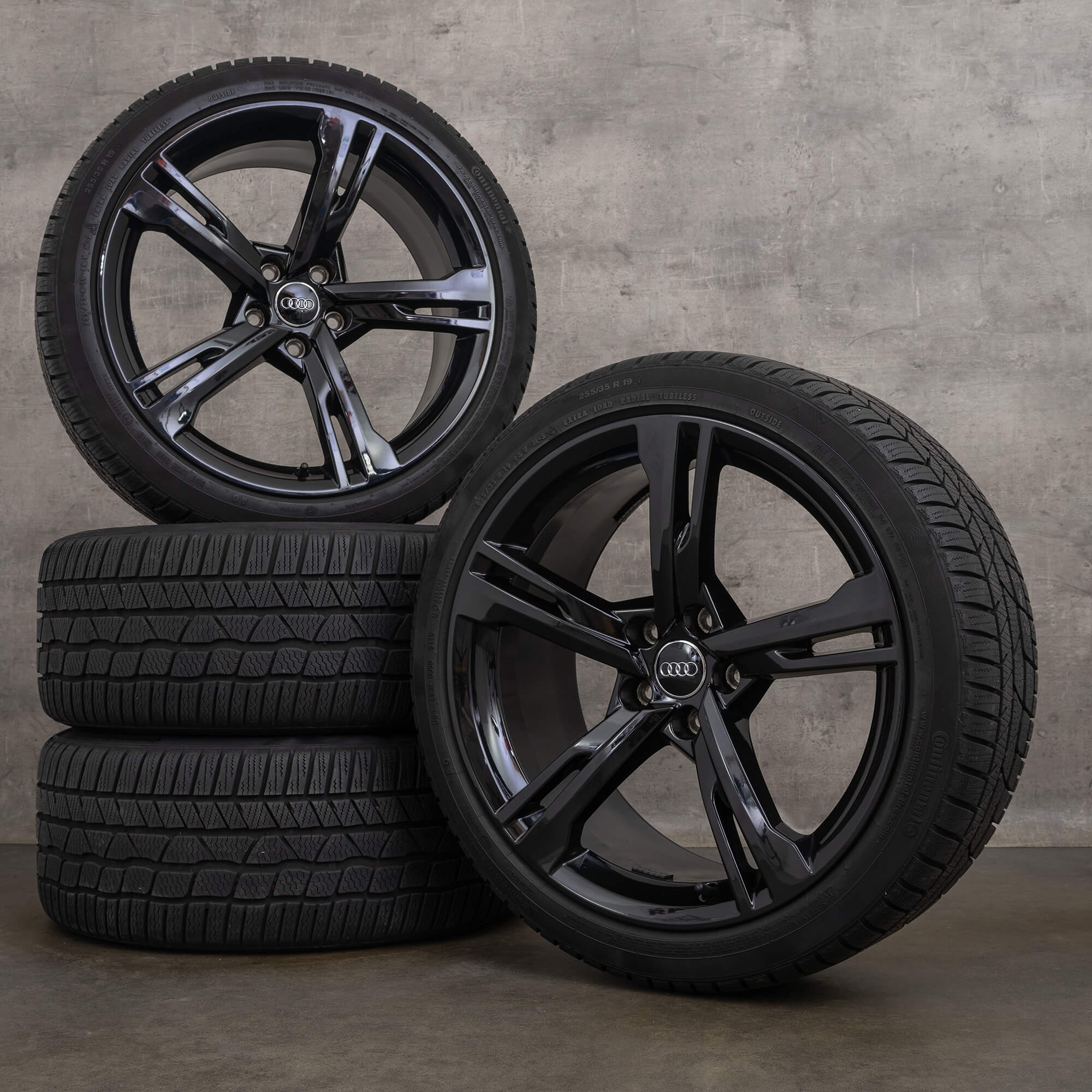 OEM Audi A5 S5 F5 19 inch rims winter tires 8W0071499B Ramus black wheels