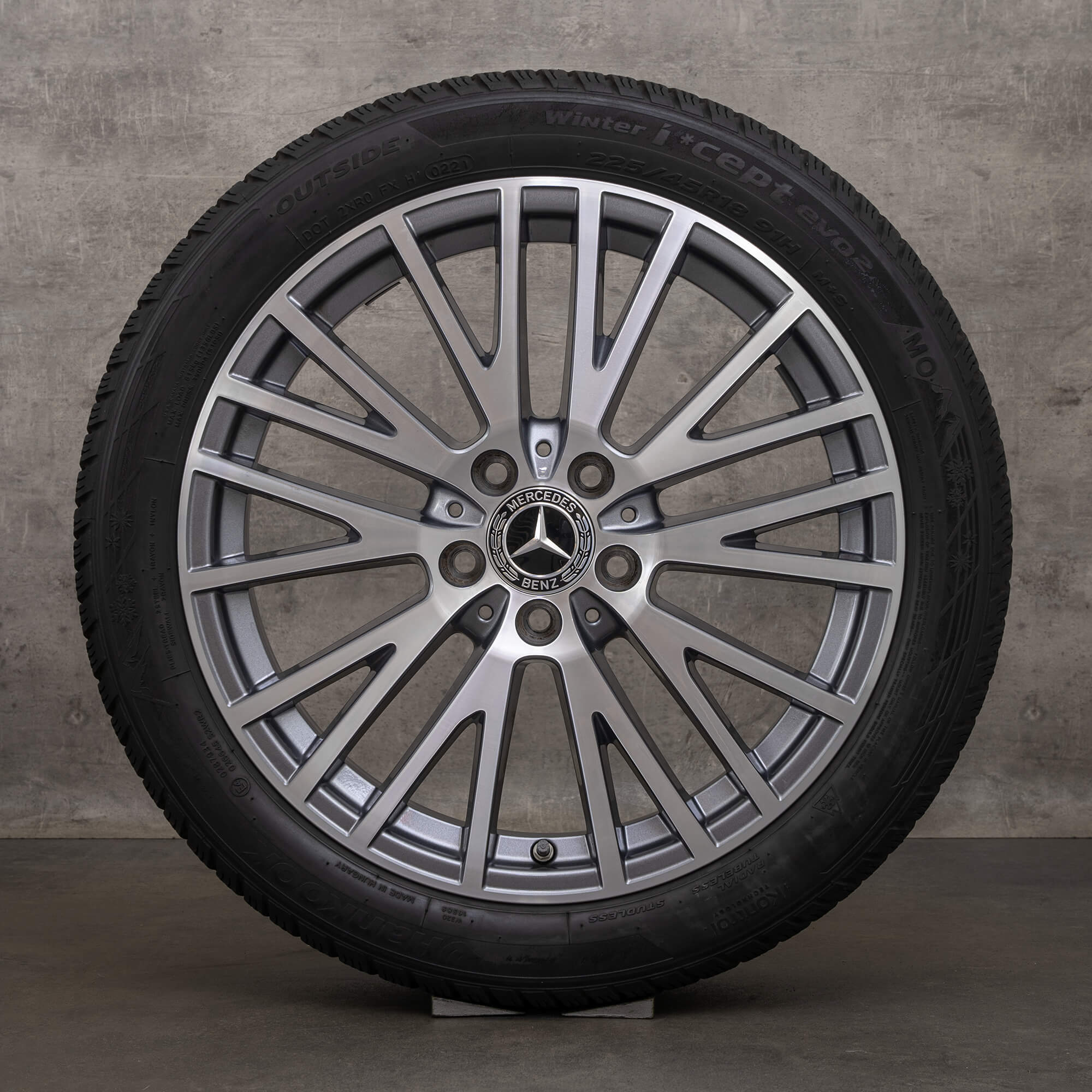 Jante originale Mercedes Benz Clasa A de iarna 18 inch W177 V177 CLA W118 jante anvelope A1774010600 gri himalaya