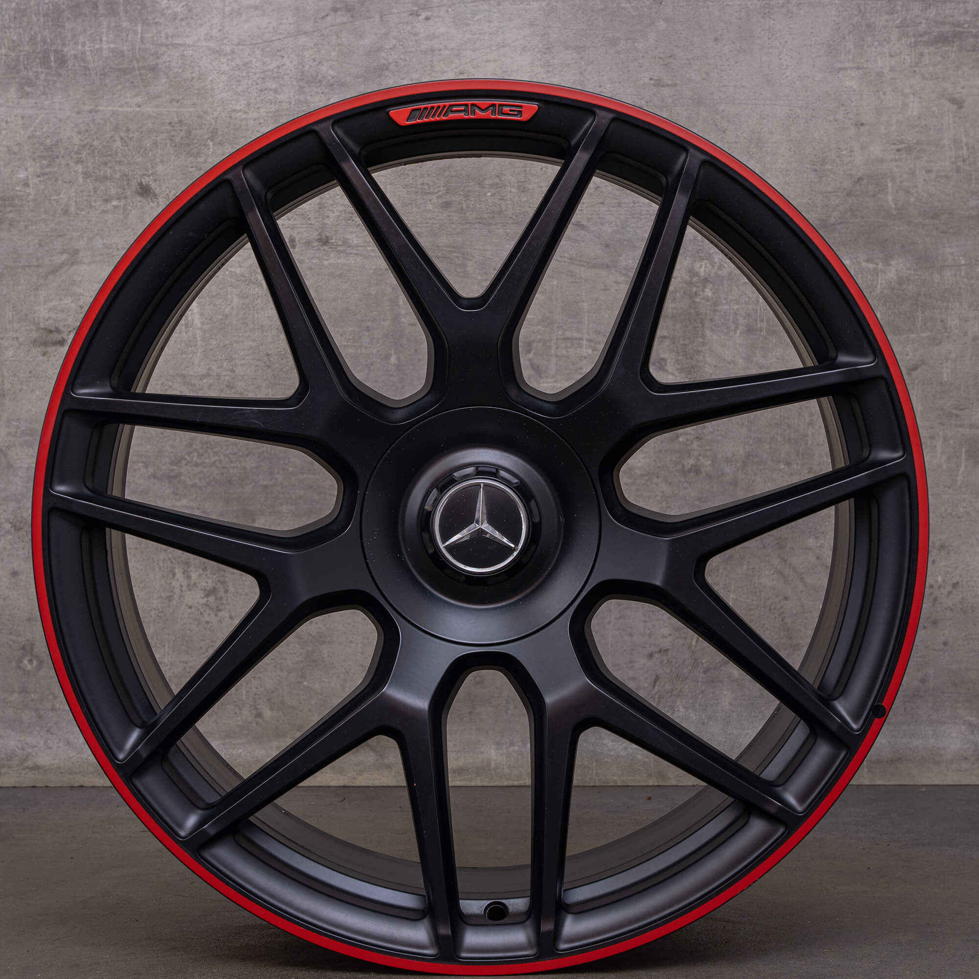 Mercedes-Benz G-Klasse G63 AMG velgen 22 inch W463A A4634012000 zwart mat velg rood