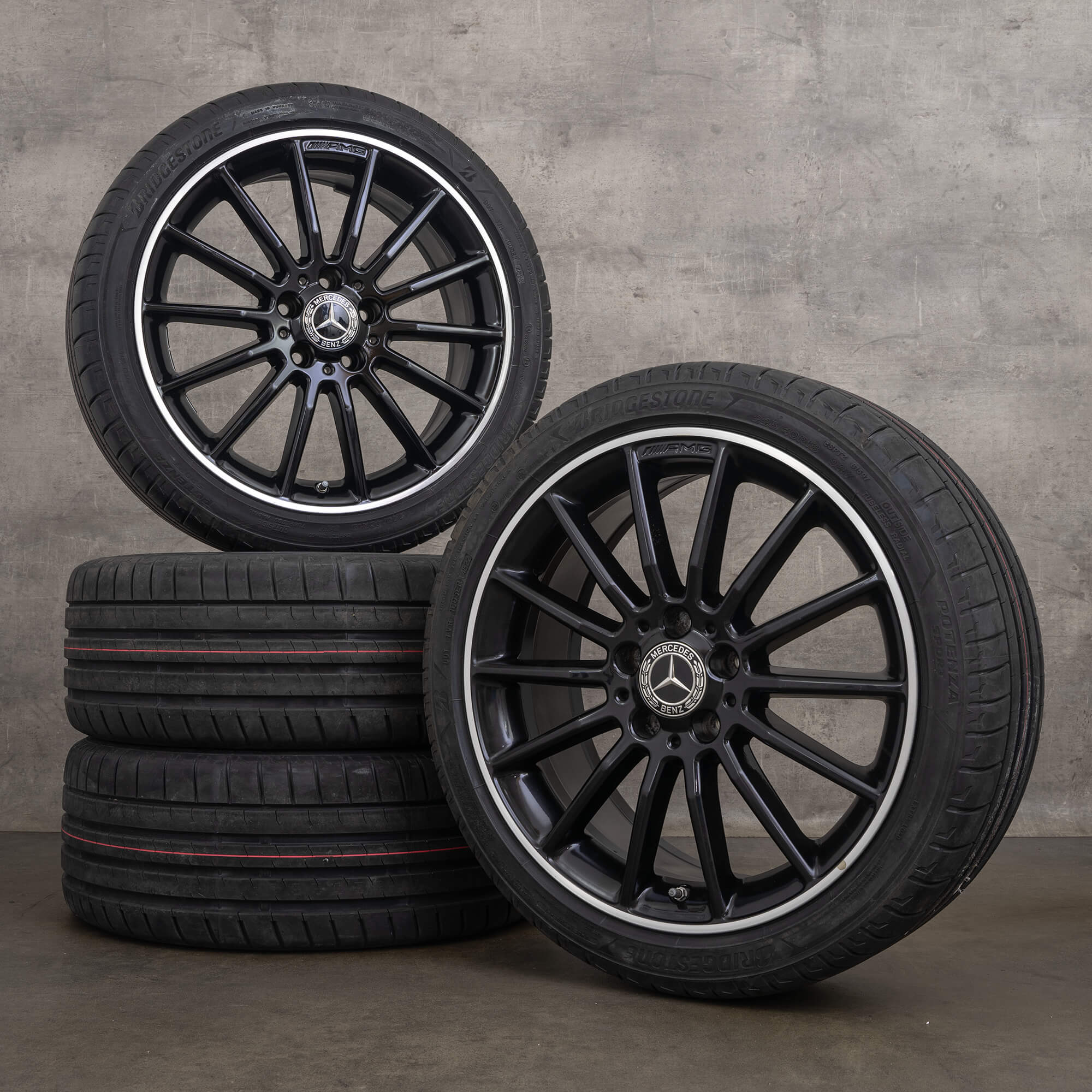 Jantes de pneus verão originais AMG Mercedes Benz CLA C117 X117 18 polegadas A1764011000 rodas pretas