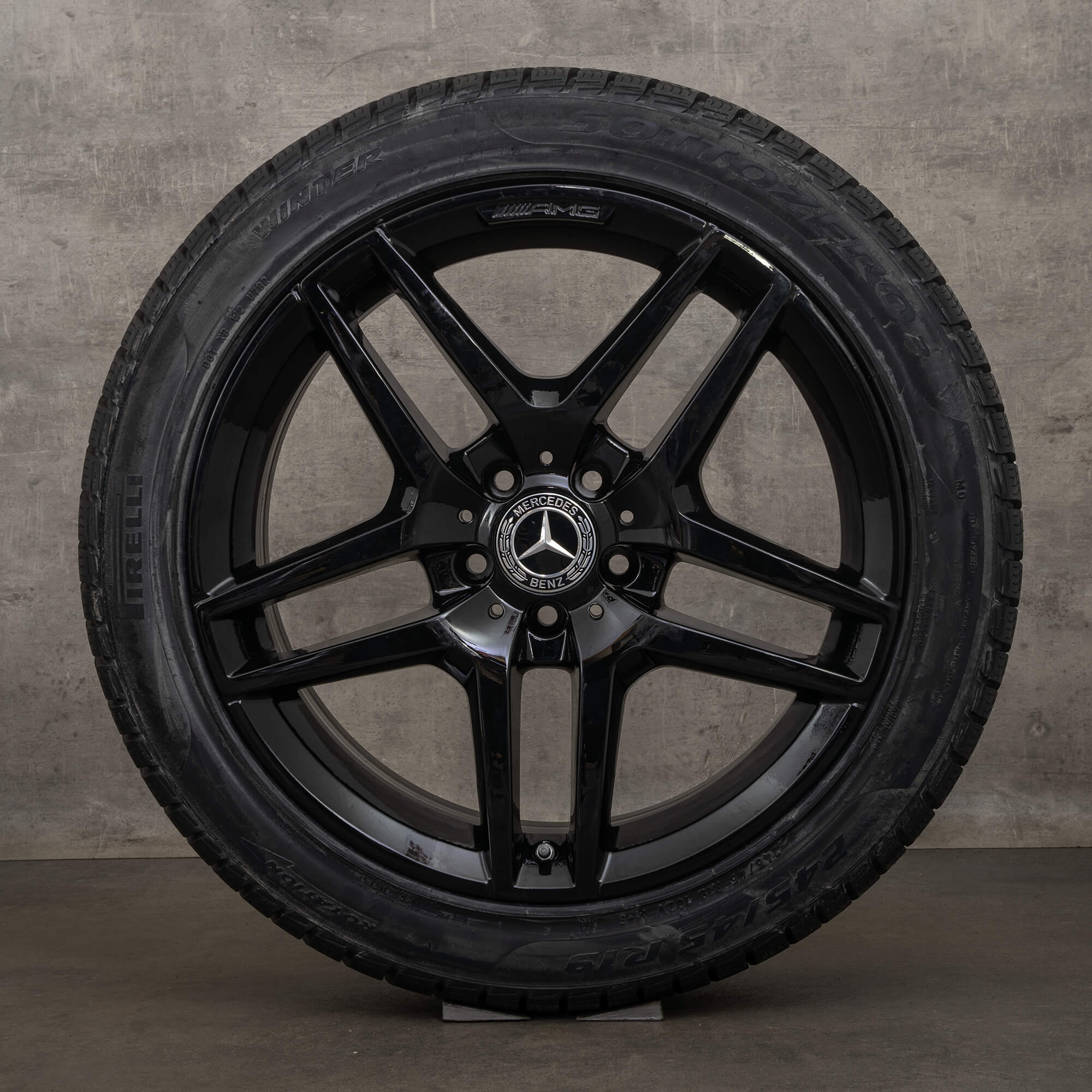 Anvelope de iarnă originale Mercedes Benz AMG Clasa S 19 inch W222 A217 C217 jante A2224010000 gri himalaya lucios