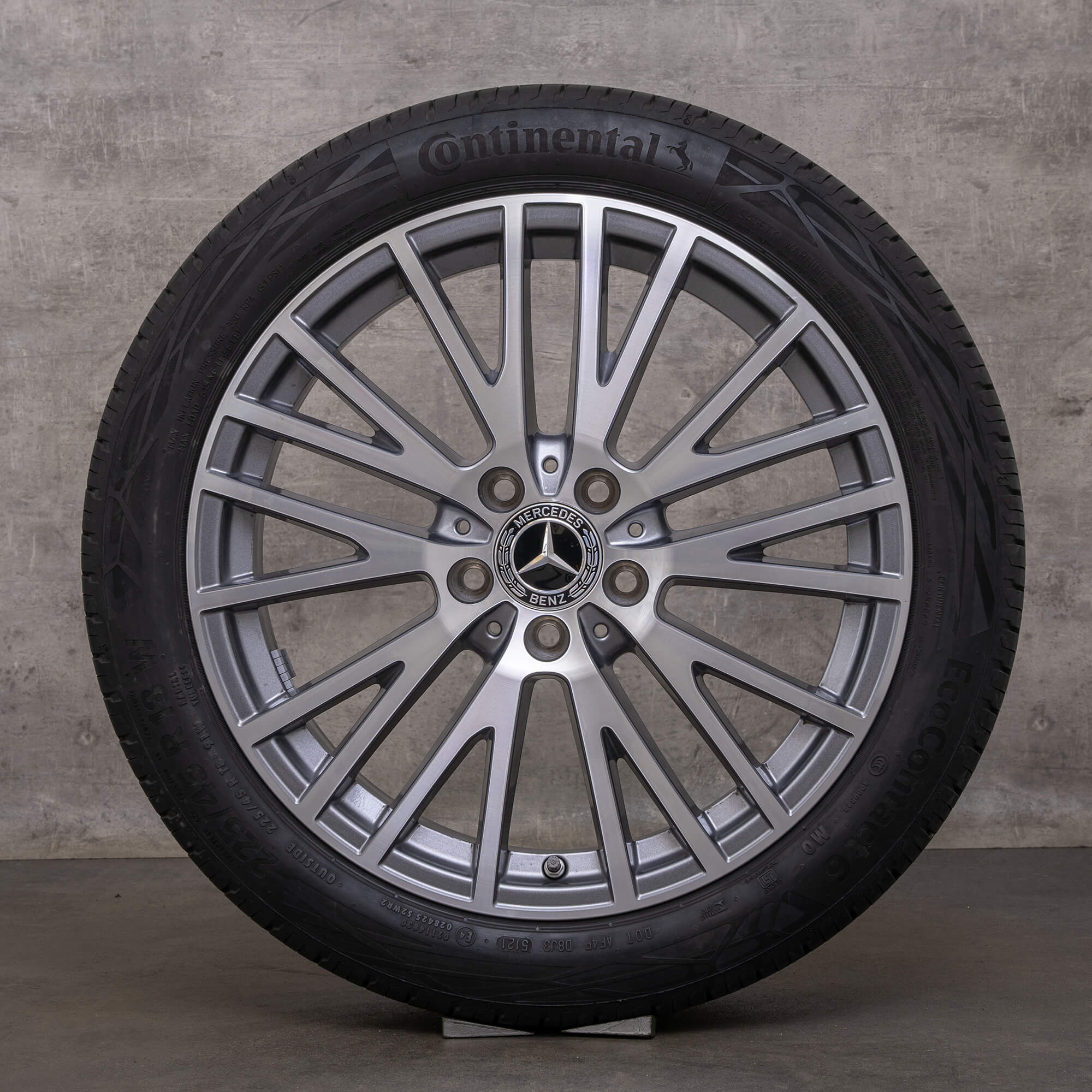 OEM Mercedes Benz A B Class CLA wheels 18 inch W177 V177 W247 X118 C118 summer A1774010600 himalaya gray glossy turned