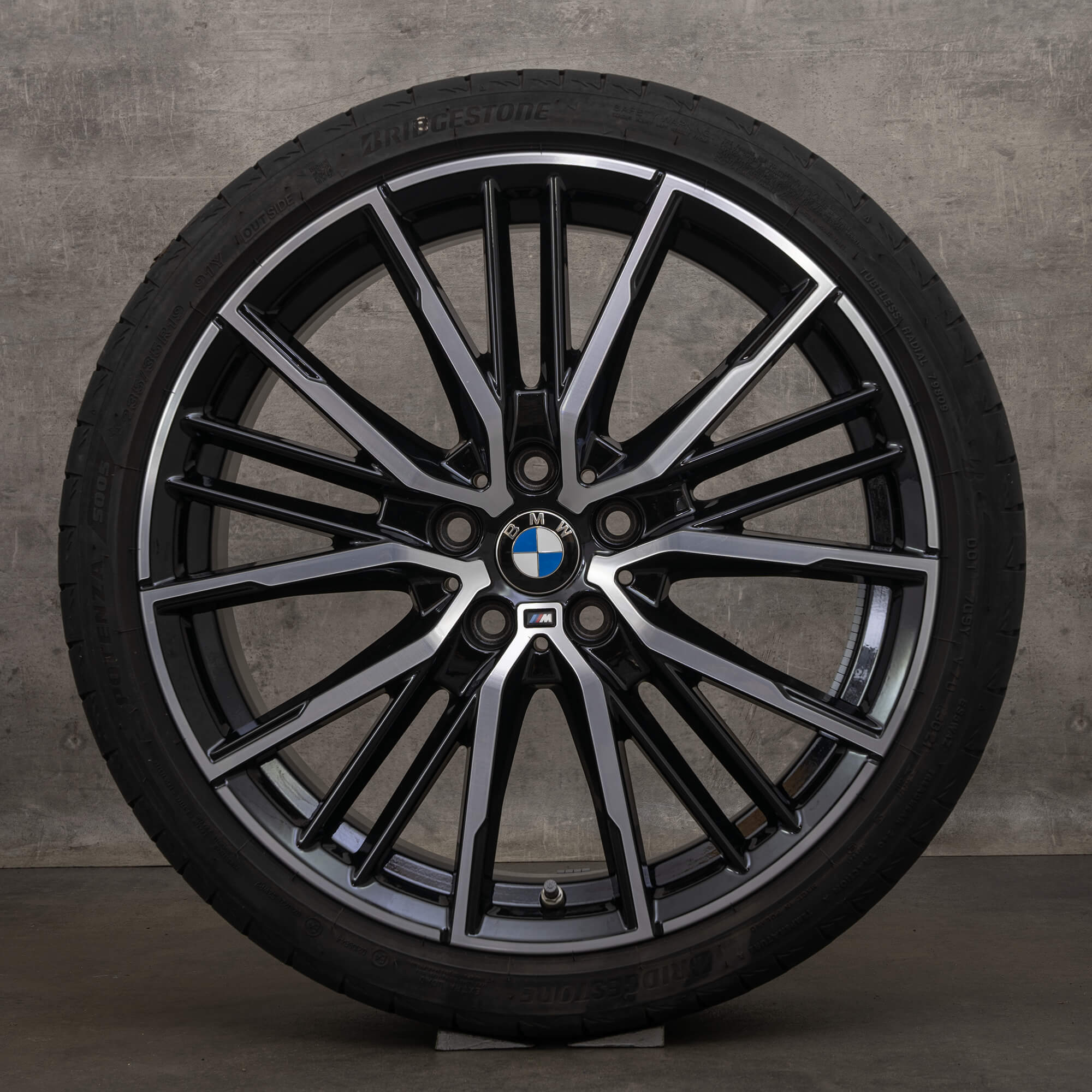 Jantes d'origine BMW Série 1 2 19 pouces F40 F44 jantes été style 552 M 8092356 noir brillant