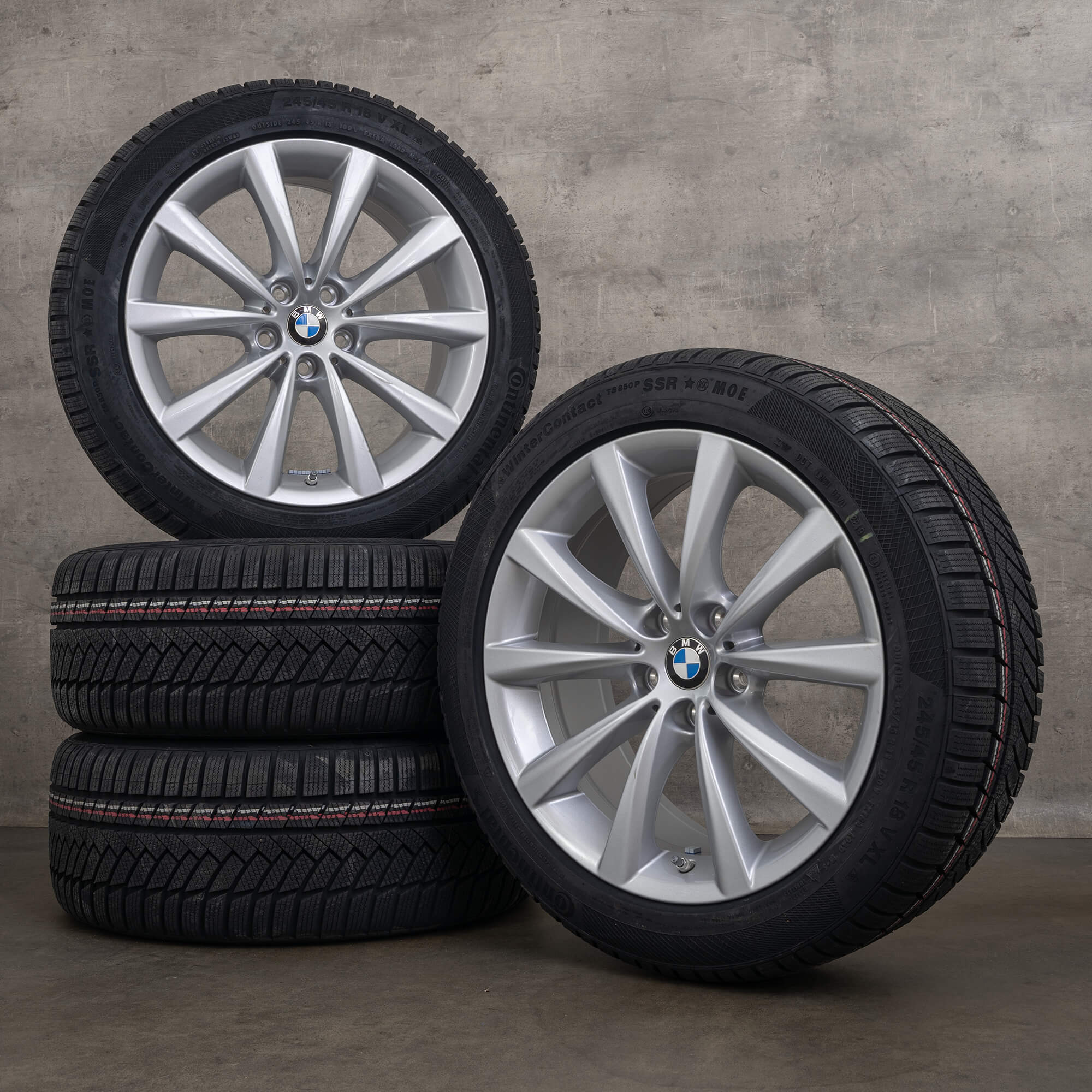 Ruedas de invierno originales BMW Serie 5 8 Llantas 18 pulgadas G30 G31 G14 G15 G16 estilo 642 6867338 plateado