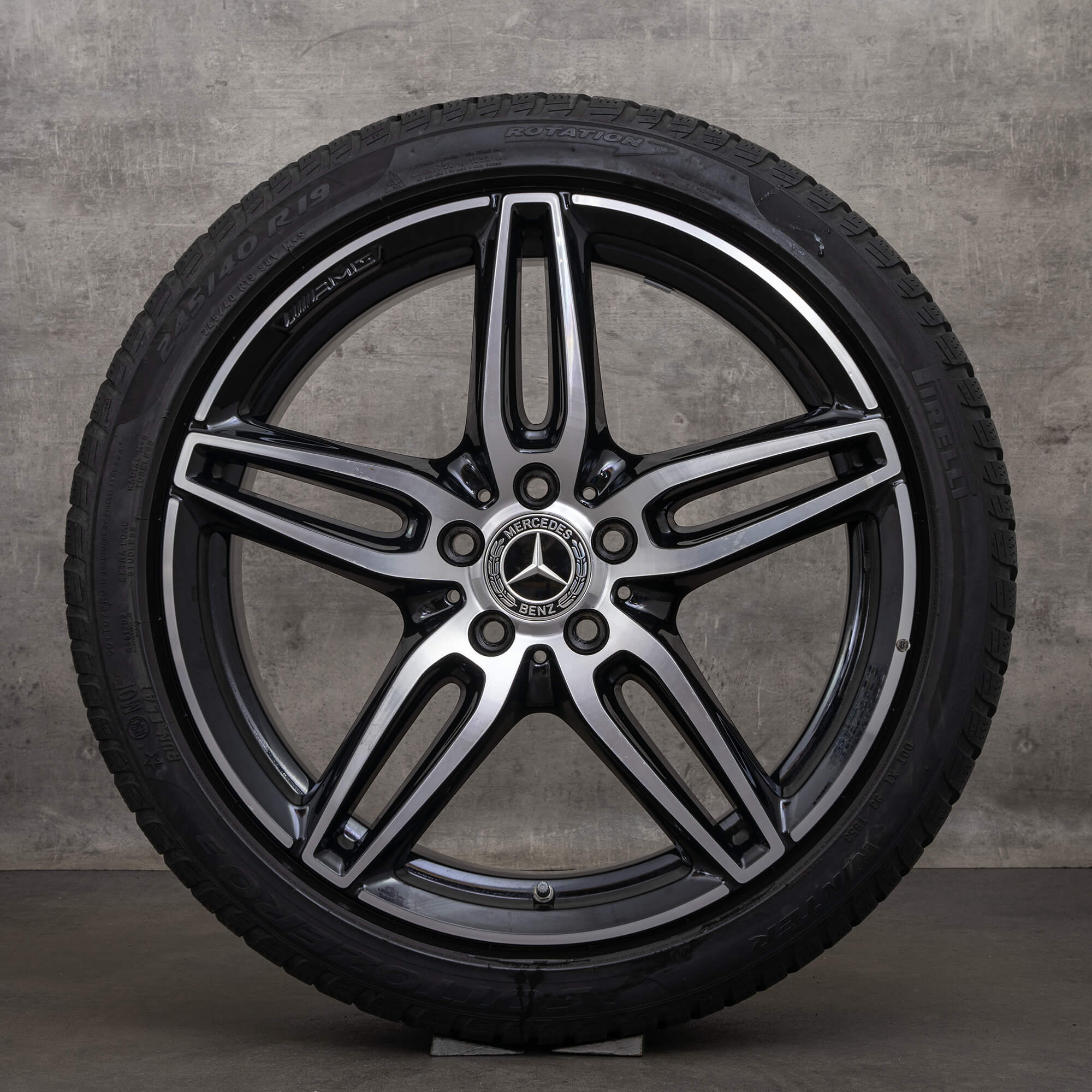 OEM Mercedes Benz E-Class AMG winter wheels 19 inch W213 S213 C238 A238 rims A2134012000 black glossy turned