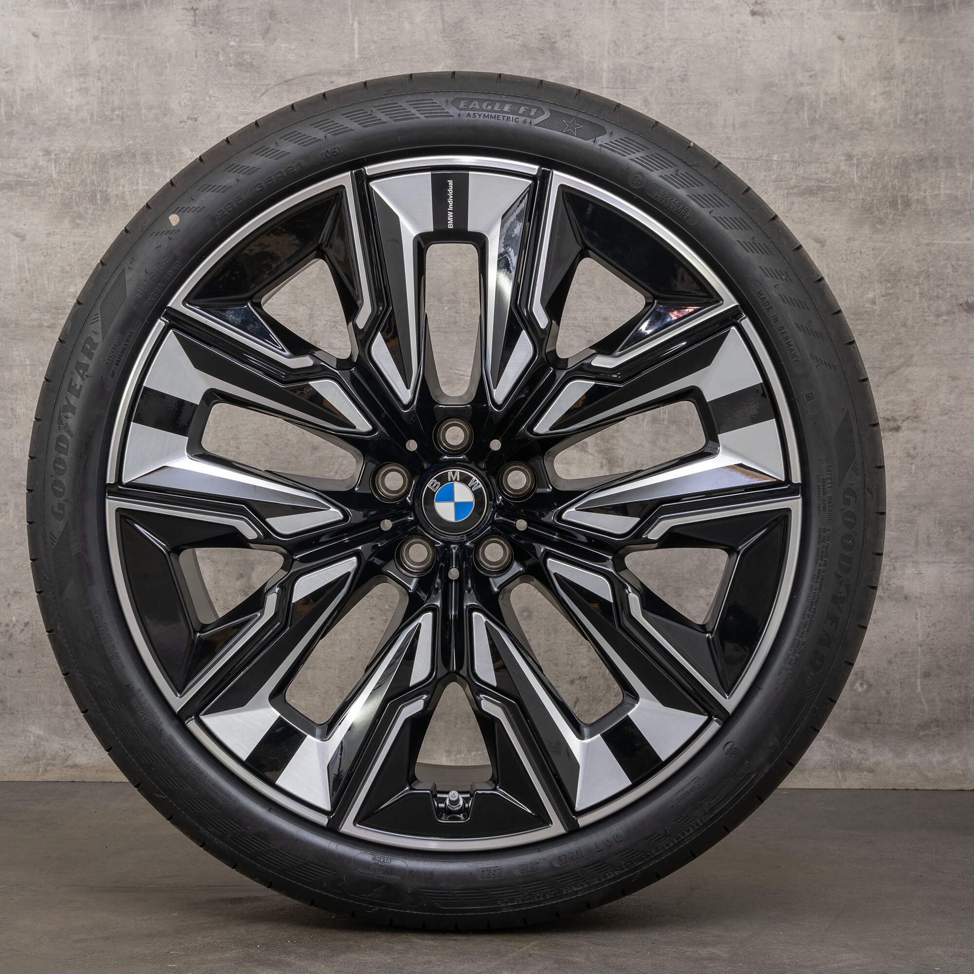 OEM BMW 7 Series & i7 summer wheels 21 inch G70 rims styling 910i 5A6F119 5A6F120 black glossy turned