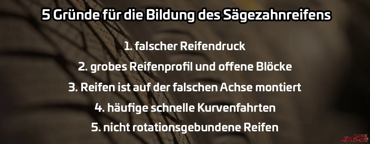 5 Gründe für Sägezahnprofil Reifen / Sägezahnreifen