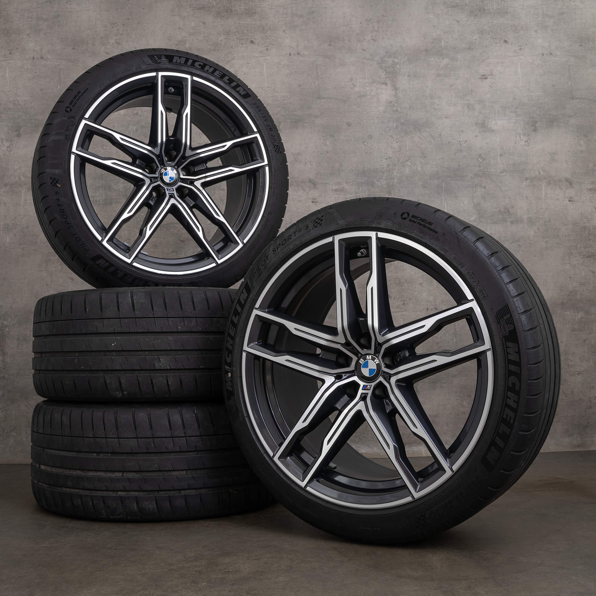 Originele BMW M5 M8 velgen 20 inch F90 F91 F92 F93 zomerwielen 810 M 8089562 8089563 orbitgrijs