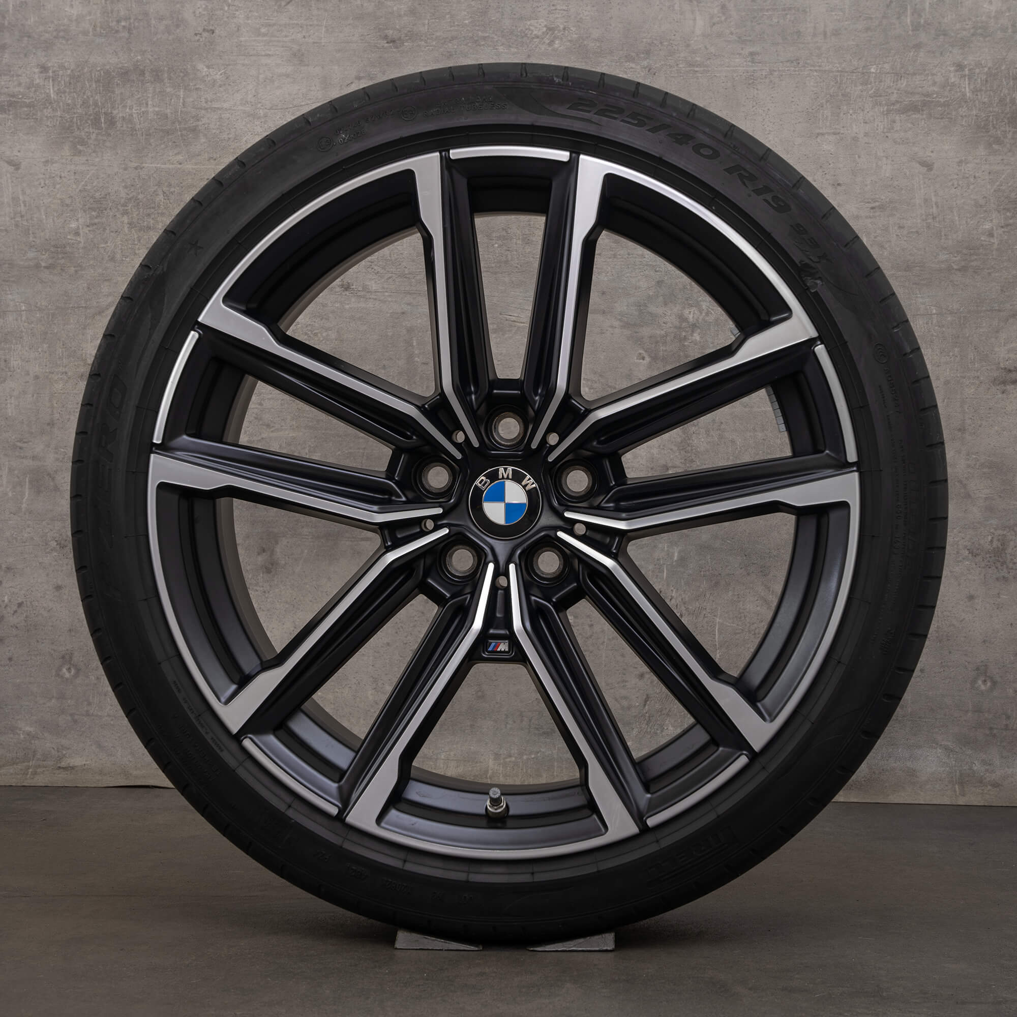 Jantes d'origine BMW Série 2 3 4 19 pouces G42 G20 G21 G22 G23 pneus été 8747000 8747001 Style 797 M noir de jais brillant