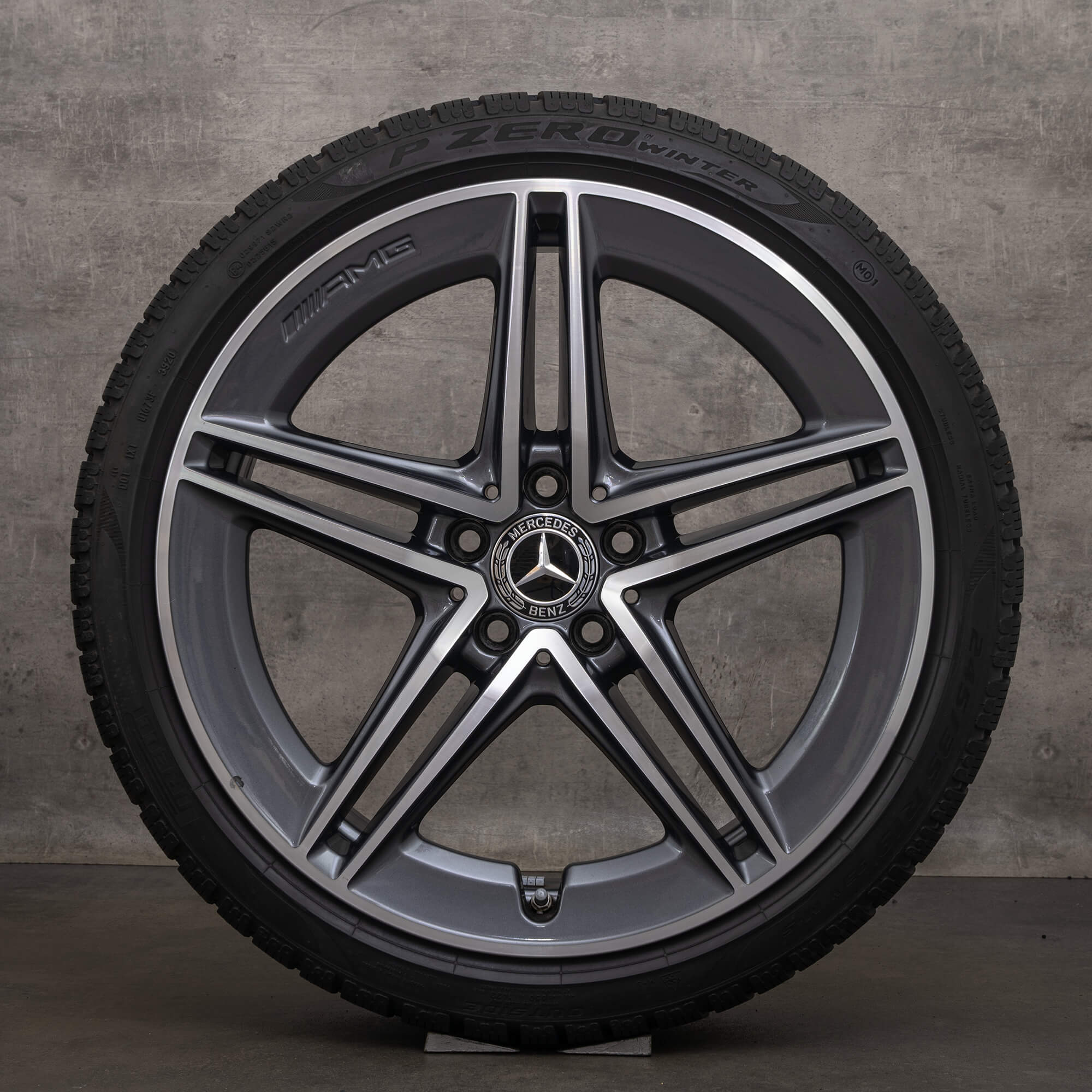 Originele Mercedes Benz A-klasse AMG velgen 19 inch W177 A45 winterwielen A1774012300 Himalaya grijs hoogglans