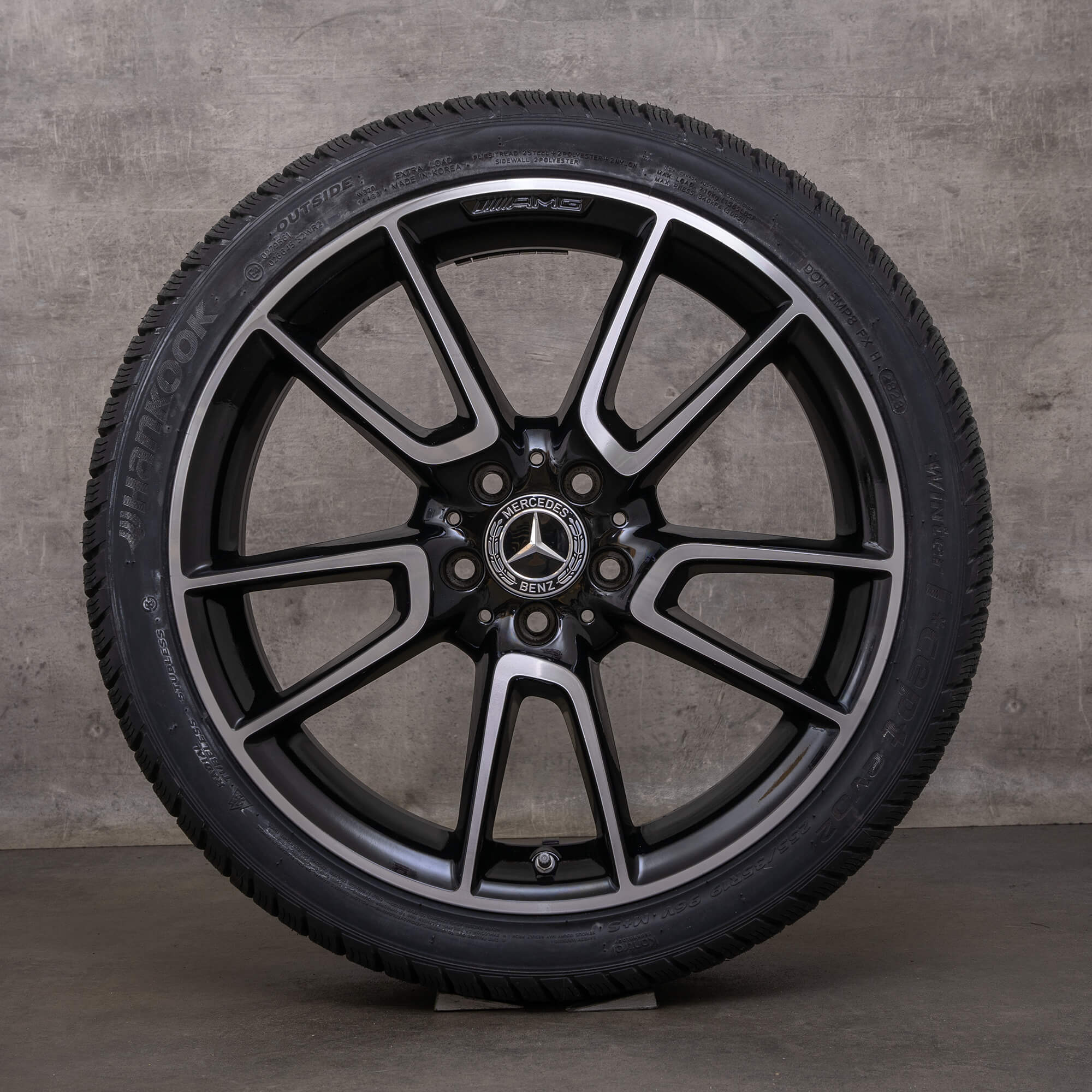 Genuine AMG Mercedes Benz C-Class C43 anvelope de iarnă 19 inch W205 S205 C205 A205 jante A2054014900 A2054016500 negru lucios întors