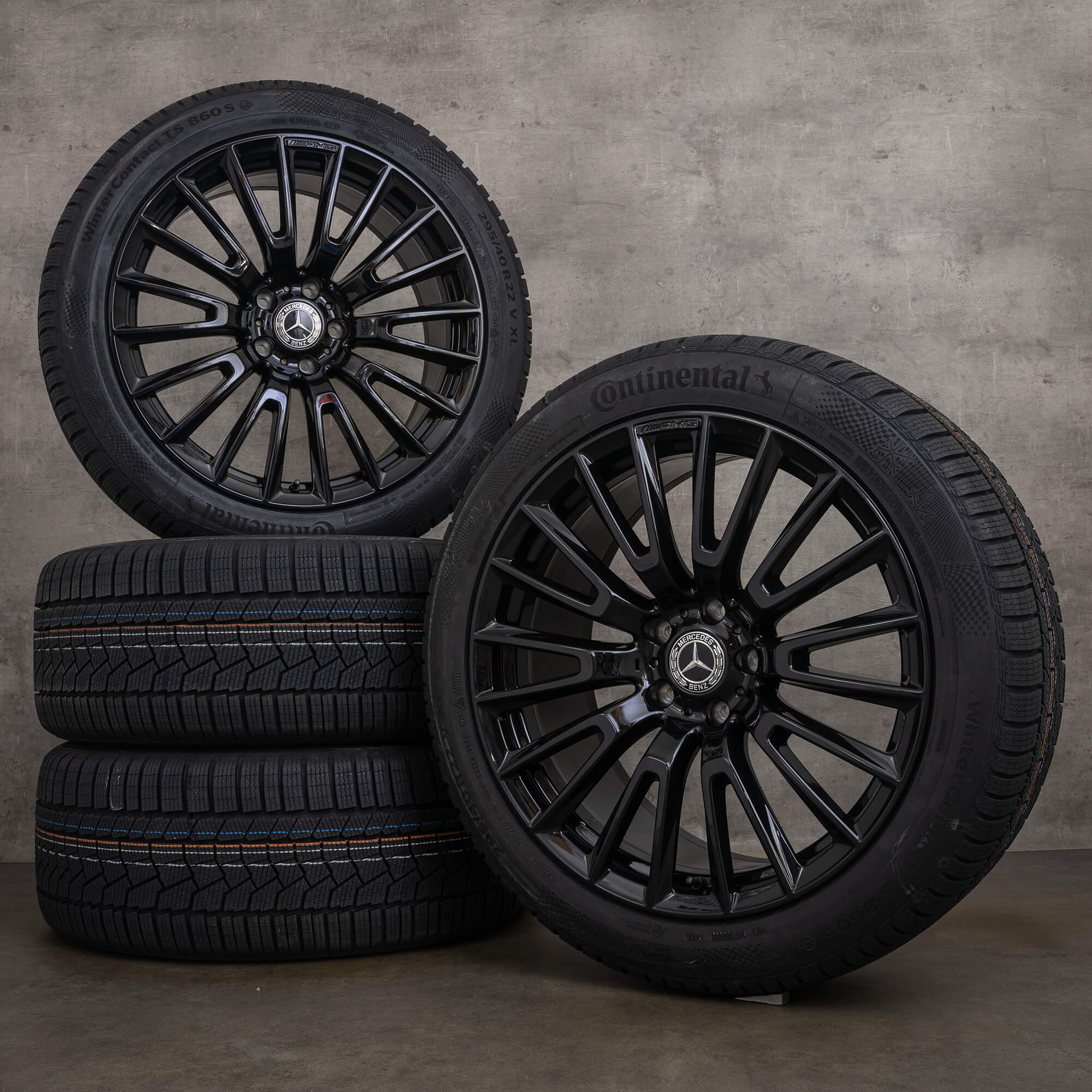 OEM AMG Mercedes G Class W463A 63 & W465 22 inch winter tires rims A4654011000 black high gloss