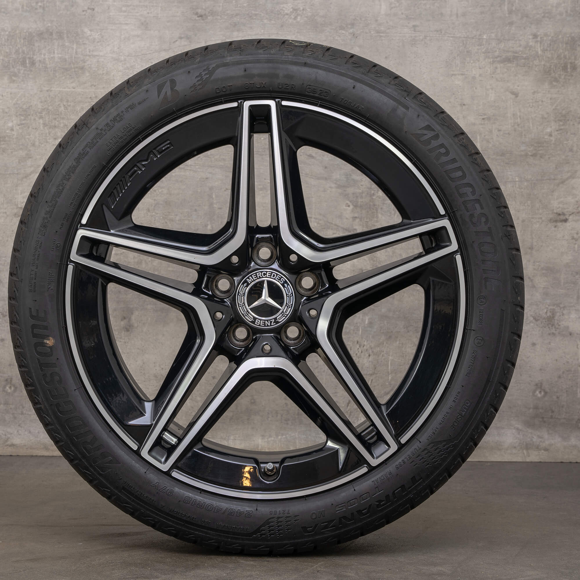 Originele Mercedes Benz C-klasse AMG 18 inch W205 S205 C205 A205 velgen A2054019500 A2054019600 zwart gepolijst