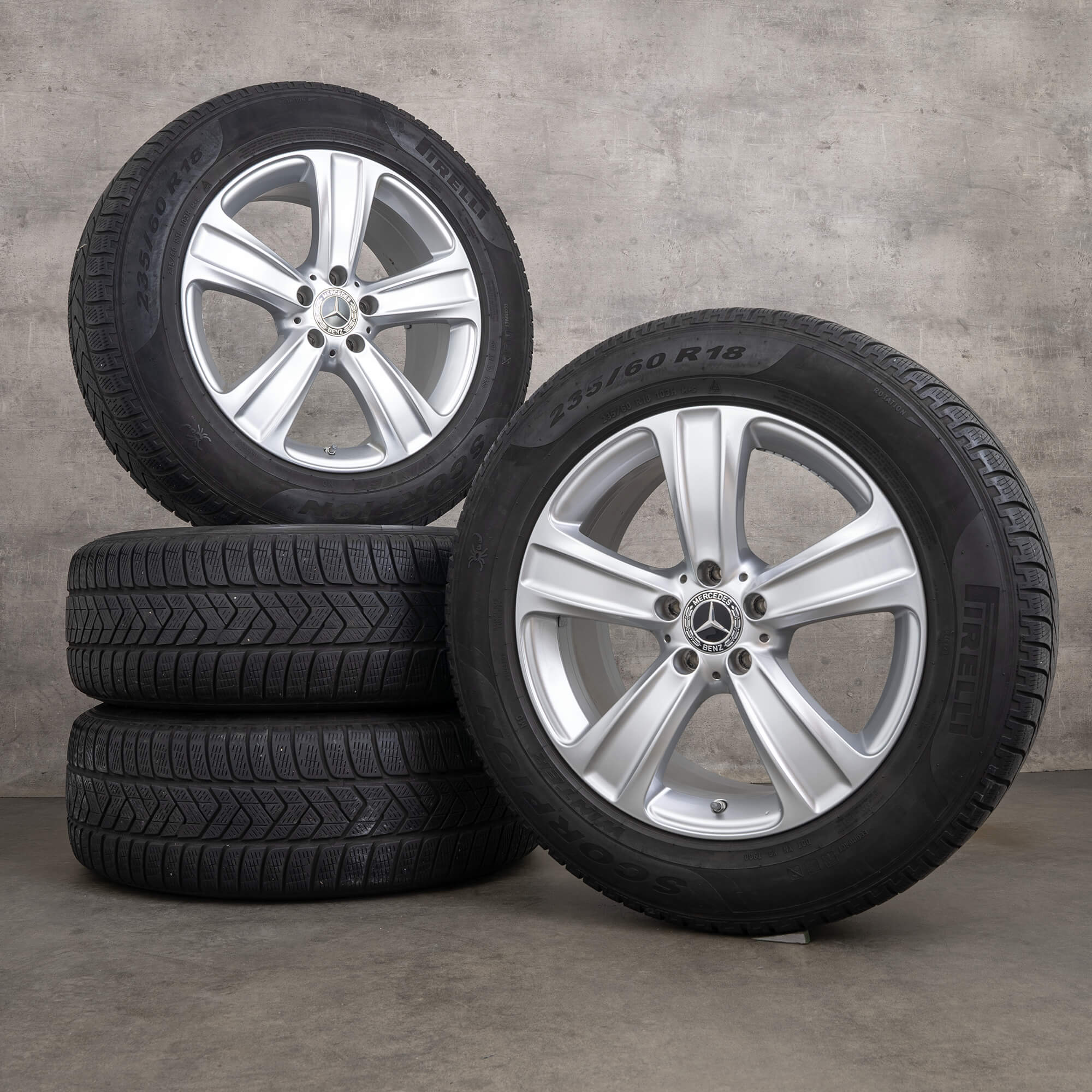 Mercedes Benz GLC W253 X253 C253 winter wheels 18 inch rims tires silver