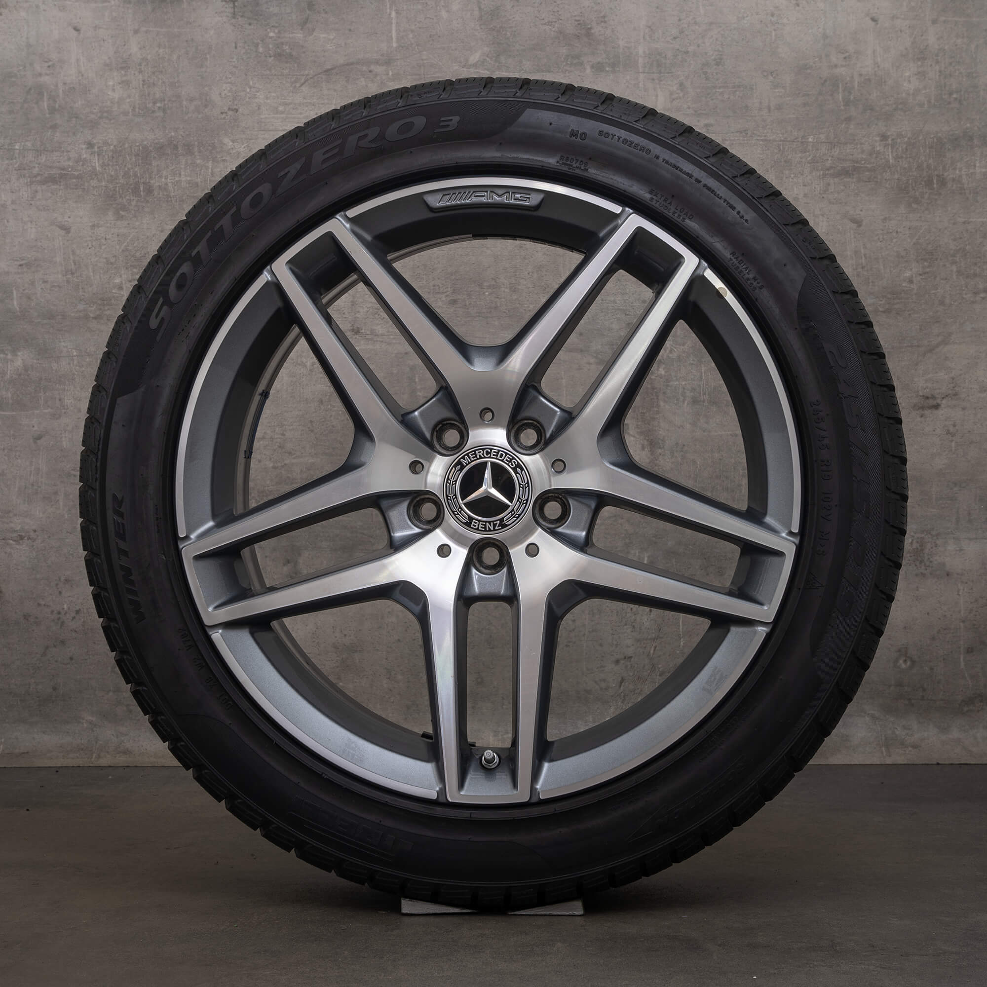 Llantas originales Mercedes Benz AMG Clase S 19 pulgadas W222 A217 C217 de invierno A2224010000 Gris Himalaya brillante