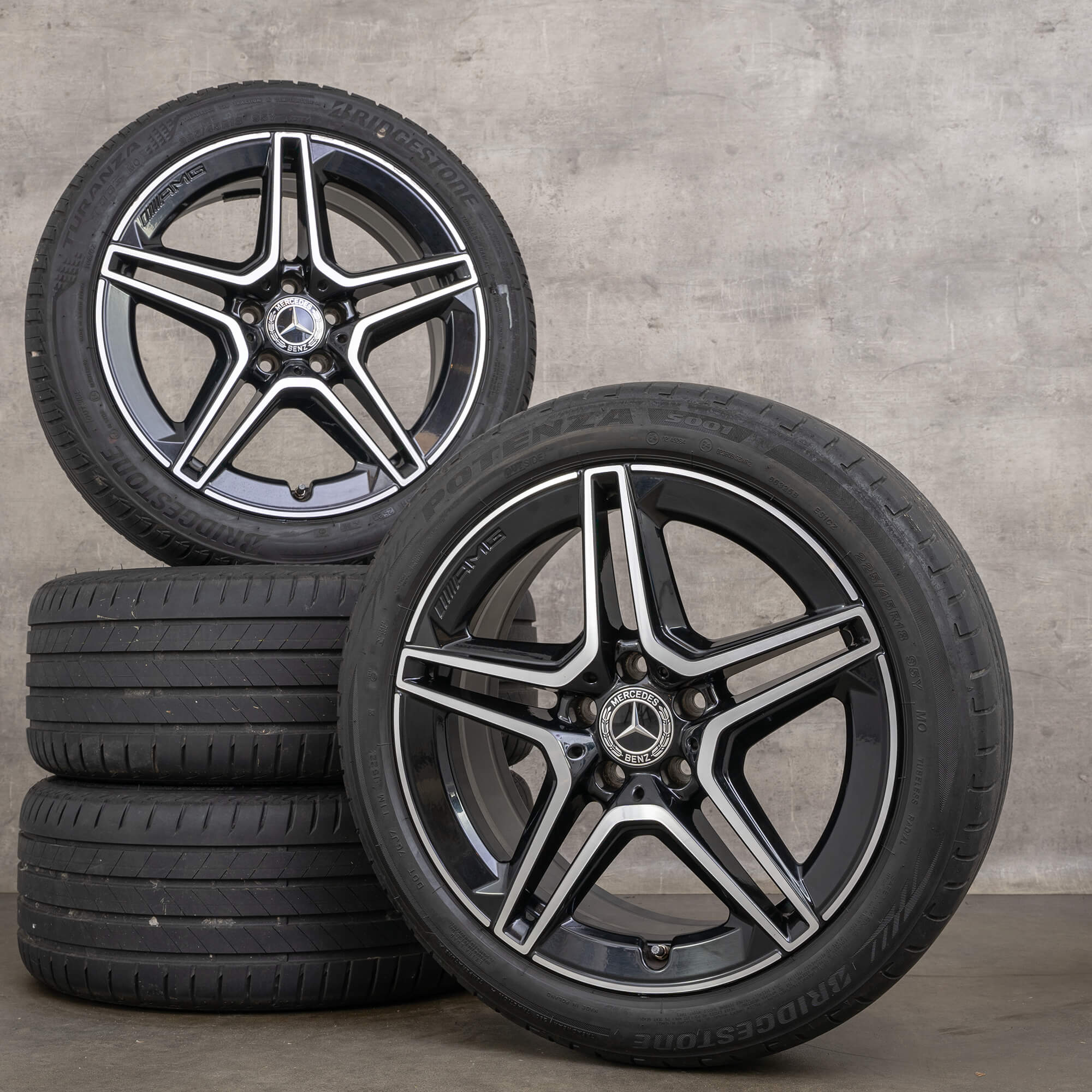 Originele Mercedes Benz C-klasse AMG 18 inch W205 S205 C205 A205 velgen A2054019500 A2054019600 zwart gepolijst