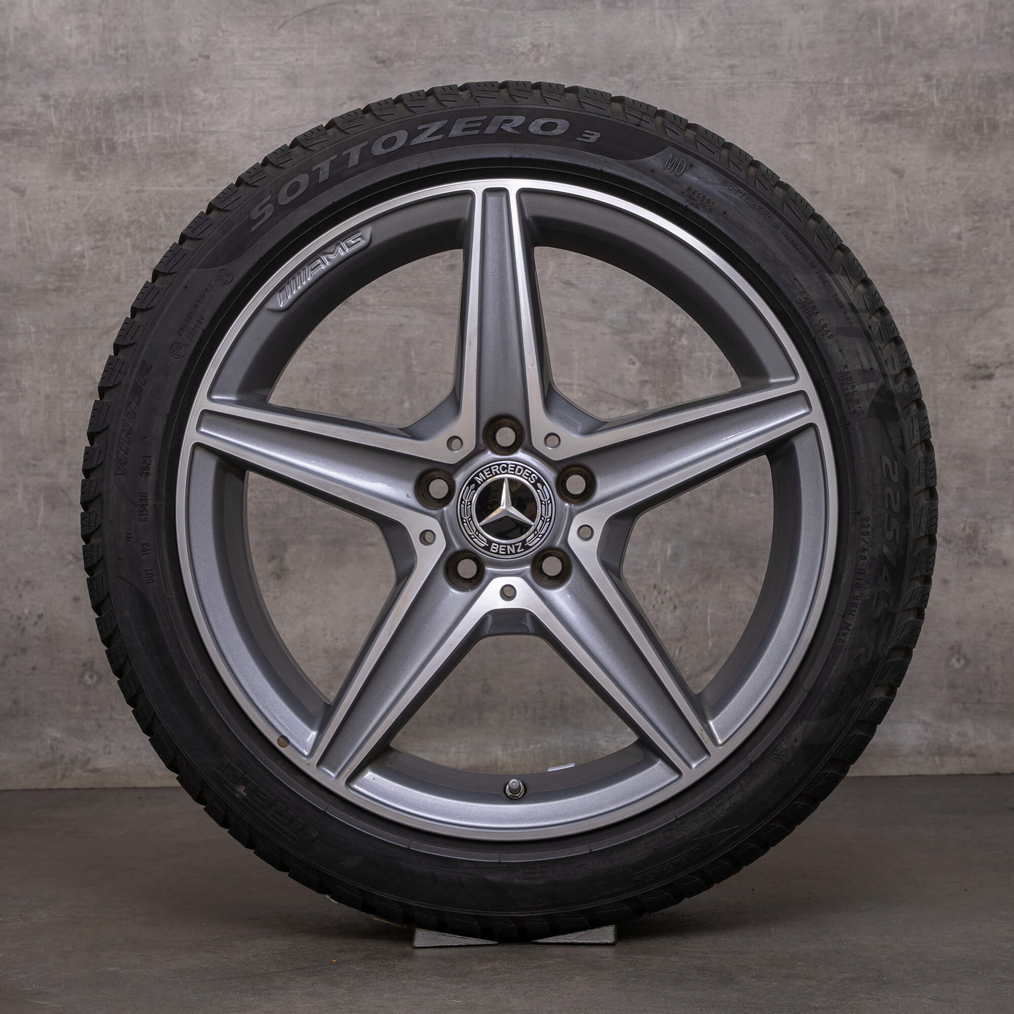 OEM AMG Mercedes Benz C-Class OEM winter wheels 18 inch W205 S205 C205 A205 rims A2054011100 himalaya gray glossy turned