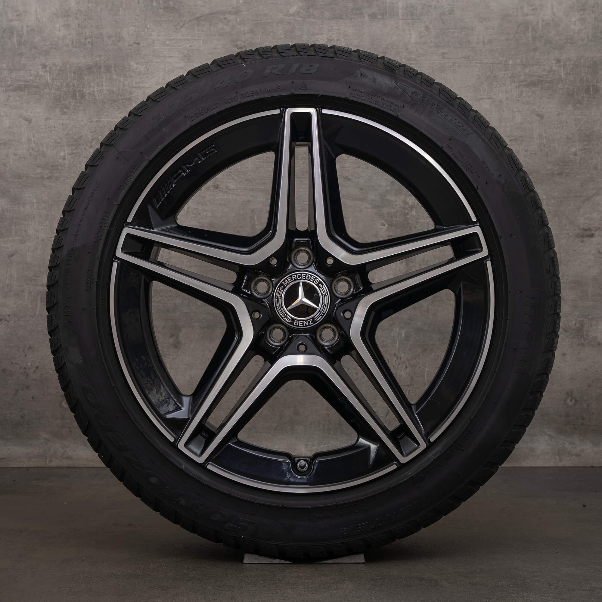 Jante originale Mercedes Banz AMG Clasa E 18 inch W213 S213 C238 A238 roți de iarnă A2134016300 A2134016400 negru lucios