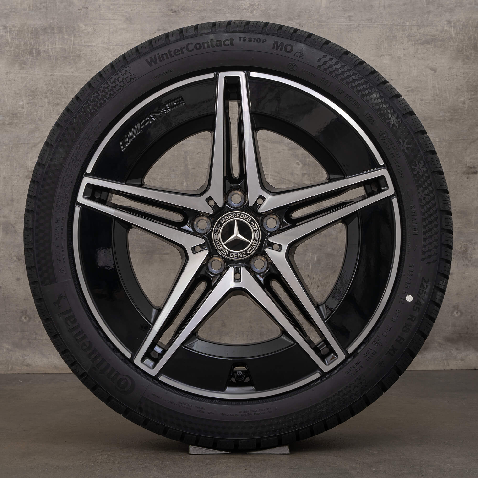 Originele Mercedes Benz C-Klasse Hybride winterwielen 18 inch W206 S206 C300e C300de C400e velgen A2064017600 A2064016600 zwart glans NIEUW