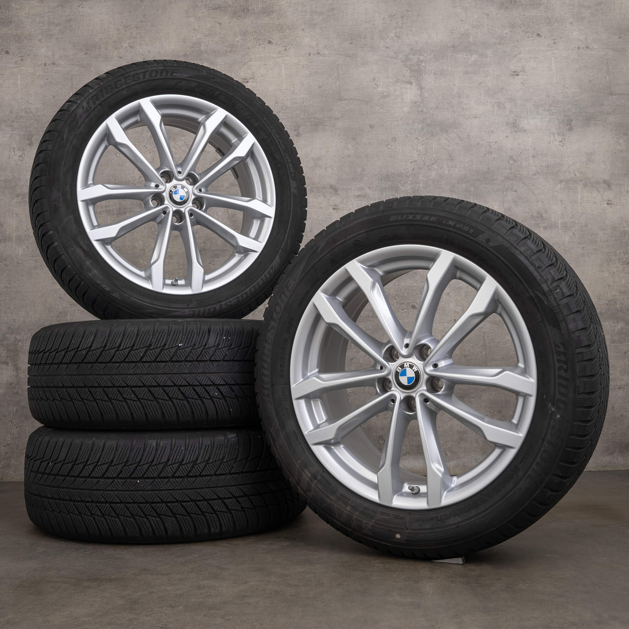 Original BMW X3 G01 X4 G02 jantes 19 pouces pneus hiver 6877325 691 argent