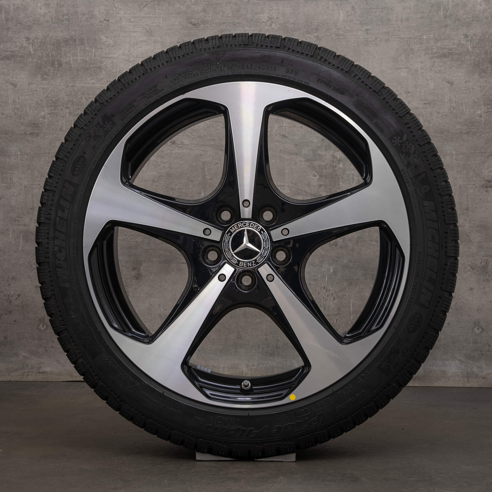 Jante originale Mercedes Benz Clasa C de iarnă 18 inch W205 S205 A205 C205 jante A2054014600 A2054014700 negru lucios