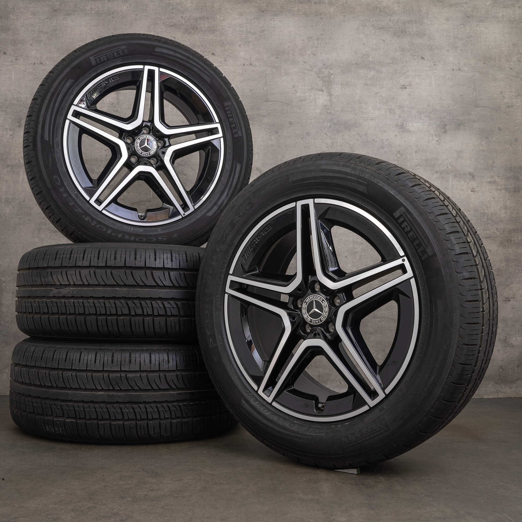 Original Mercedes GLE V167 C167 20 inch summer tires rims A1674013200 black