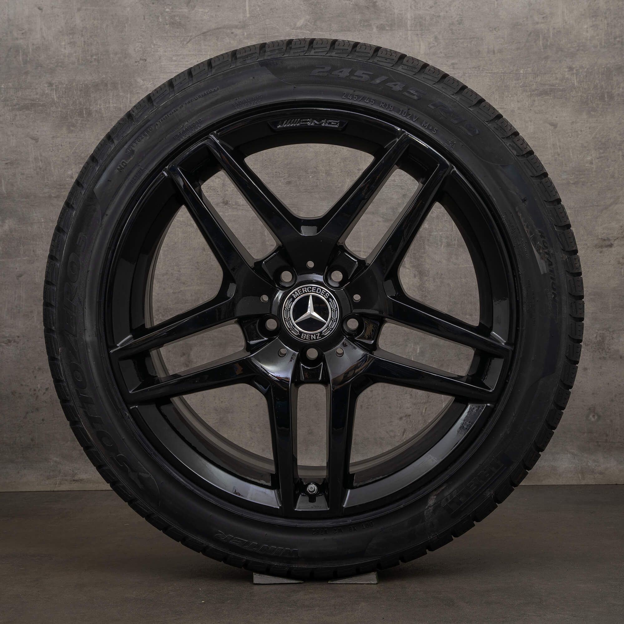 Anvelope de iarnă originale Mercedes Benz AMG Clasa S 19 inch W222 A217 C217 jante A2224010000 gri himalaya lucios