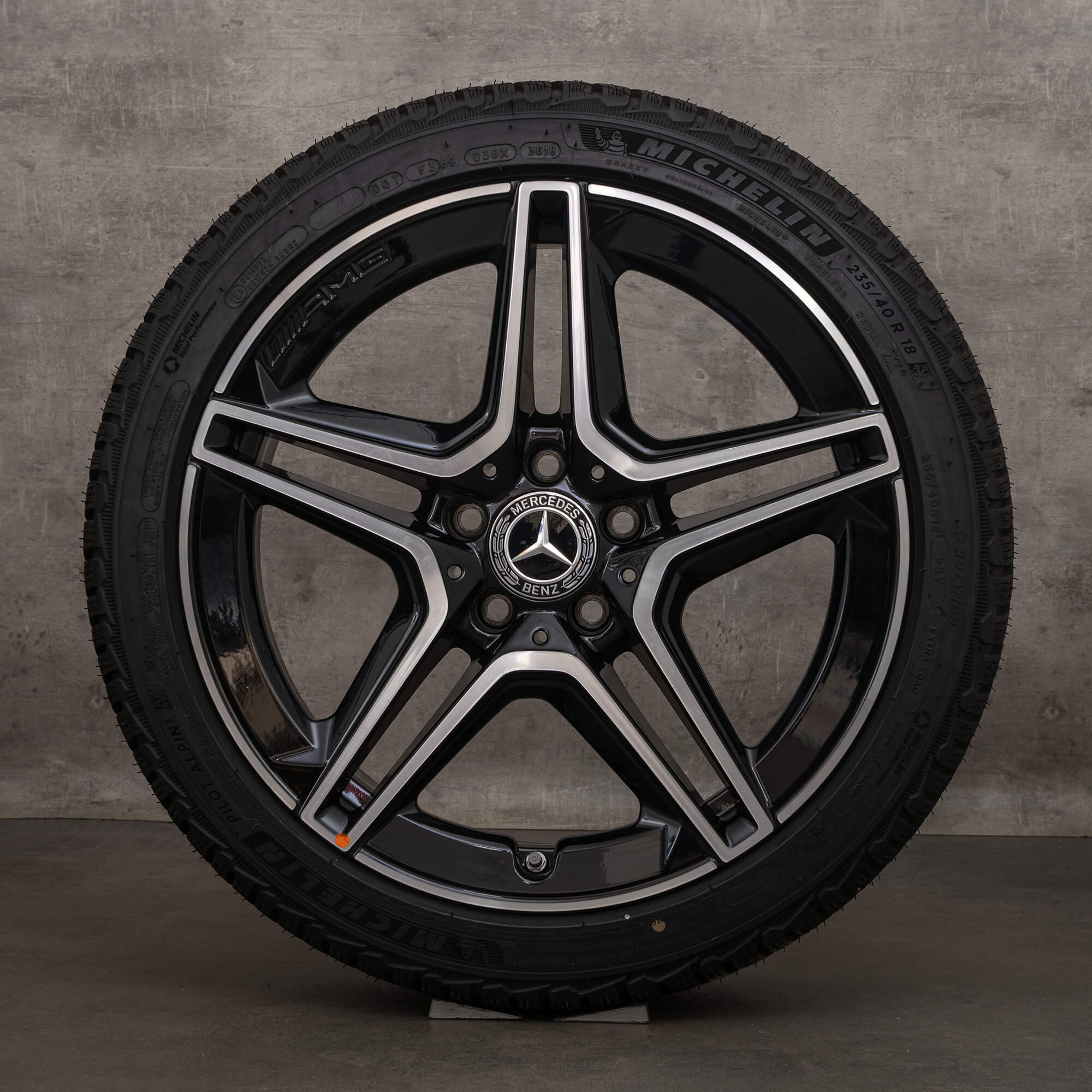 Jante de iarnă Mercedes Benz Clasa A AMG originale 18 inch 35 W177 jante A1774011800 negru lucios